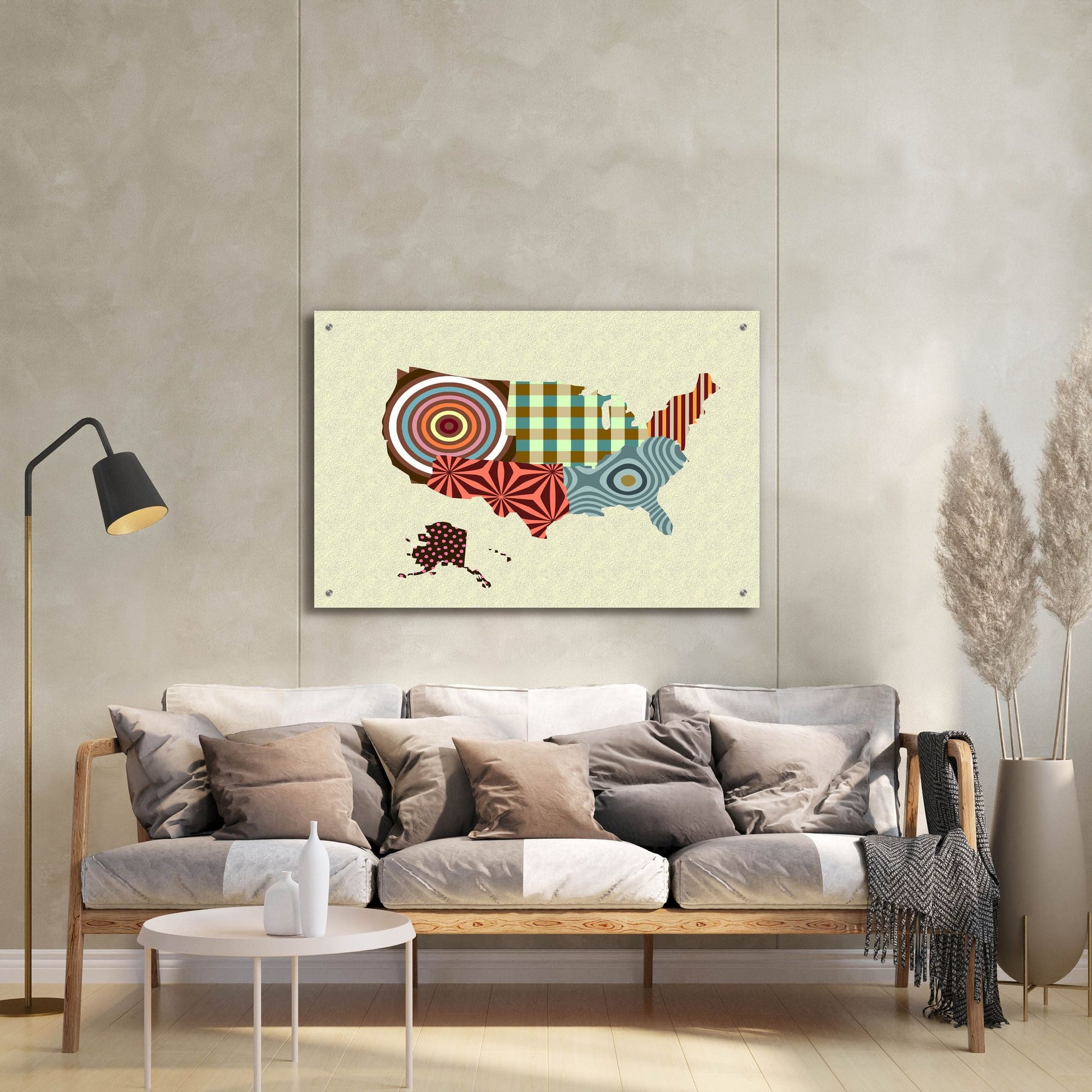 Epic Art 'USA Map' by Lanre Adefioye, Acrylic Glass Wall Art,36x24