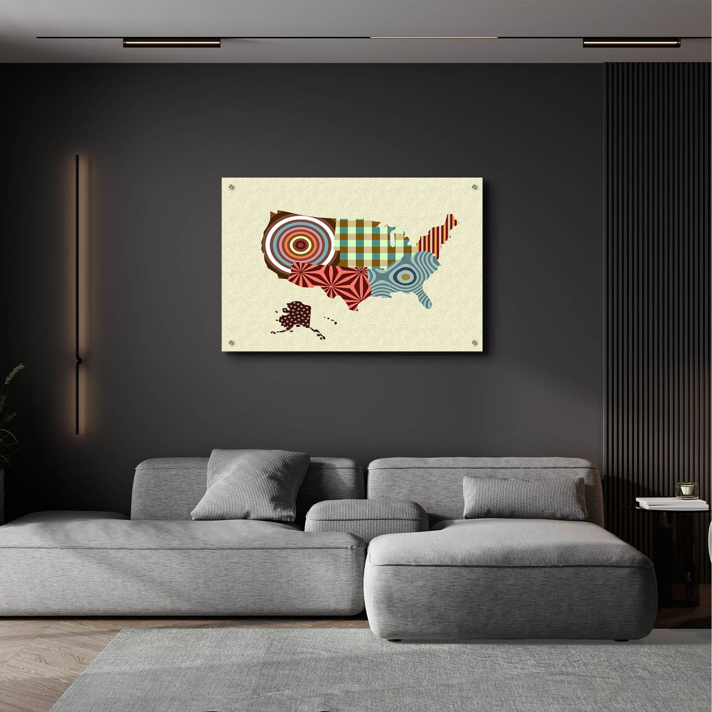Epic Art 'USA Map' by Lanre Adefioye, Acrylic Glass Wall Art,36x24