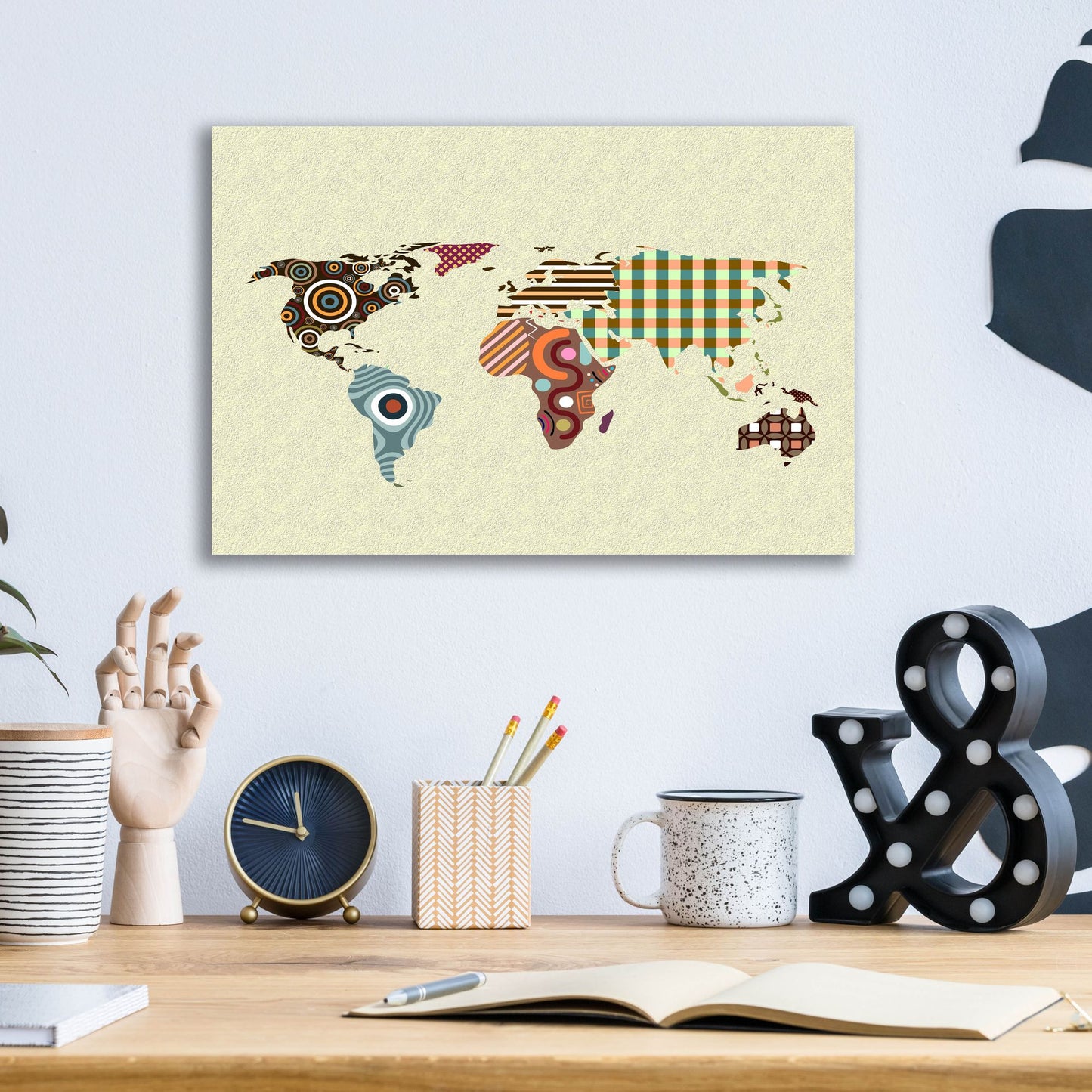 Epic Art 'World Map' by Lanre Adefioye, Acrylic Glass Wall Art,16x12
