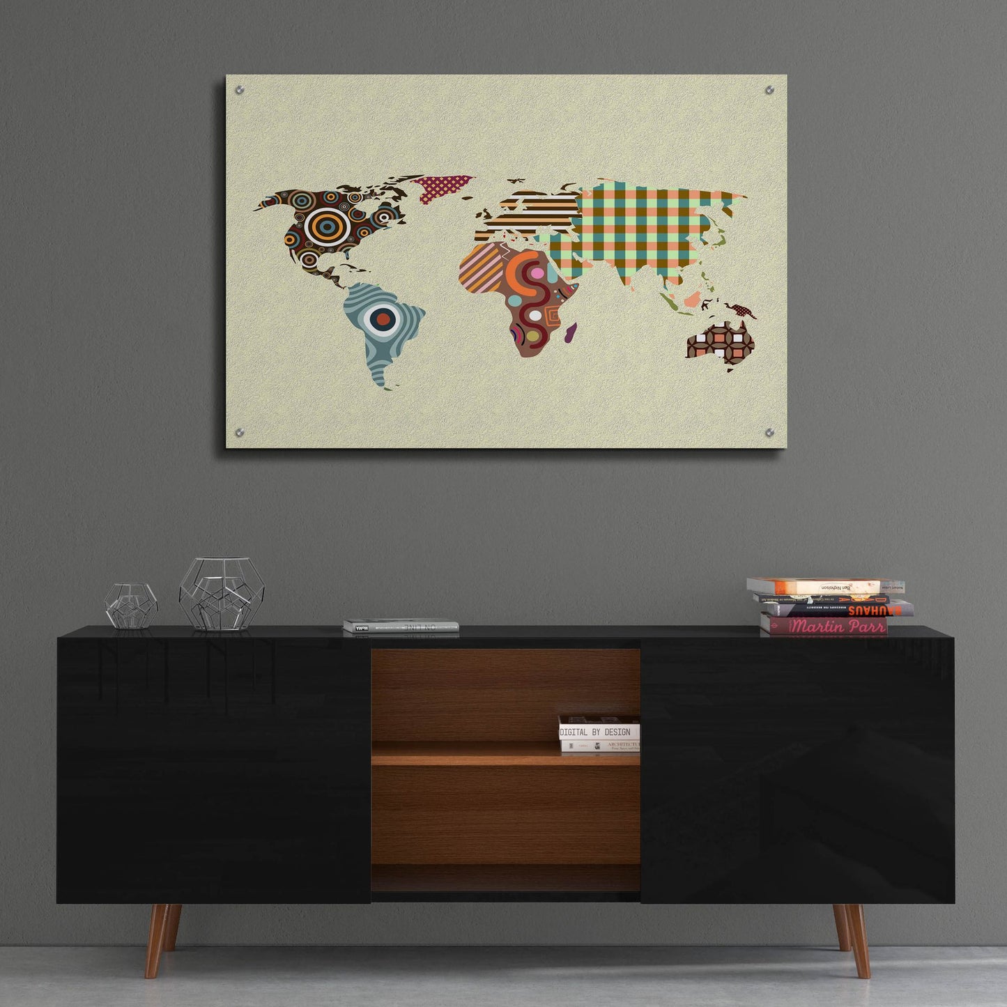Epic Art 'World Map' by Lanre Adefioye, Acrylic Glass Wall Art,36x24