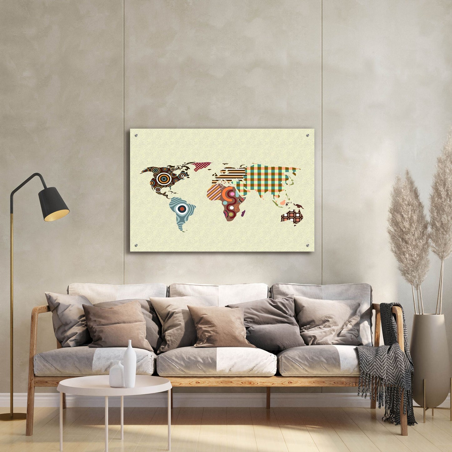 Epic Art 'World Map' by Lanre Adefioye, Acrylic Glass Wall Art,36x24