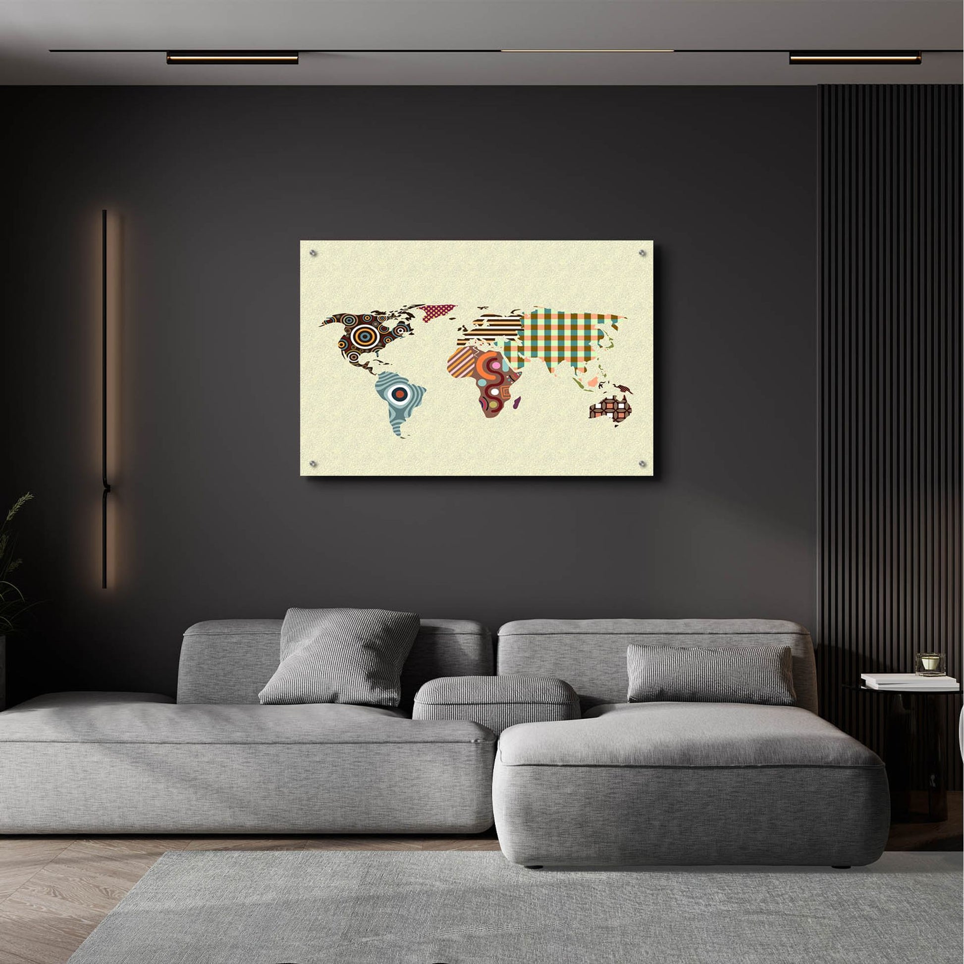 Epic Art 'World Map' by Lanre Adefioye, Acrylic Glass Wall Art,36x24