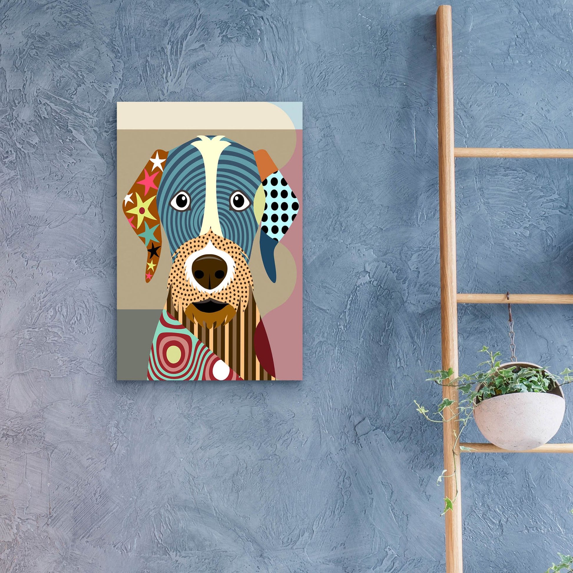 Epic Art 'German Wirehaired Pointer' by Lanre Adefioye, Acrylic Glass Wall Art,16x24