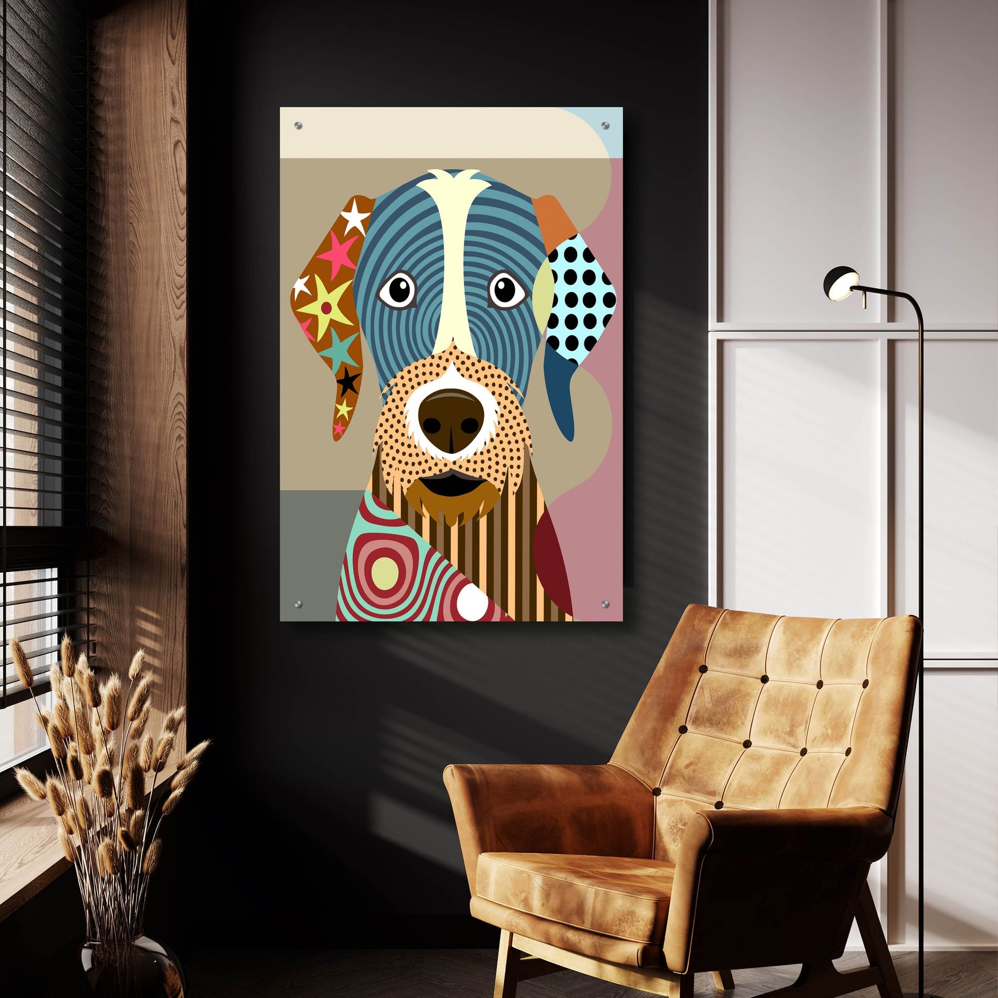 Epic Art 'German Wirehaired Pointer' by Lanre Adefioye, Acrylic Glass Wall Art,24x36