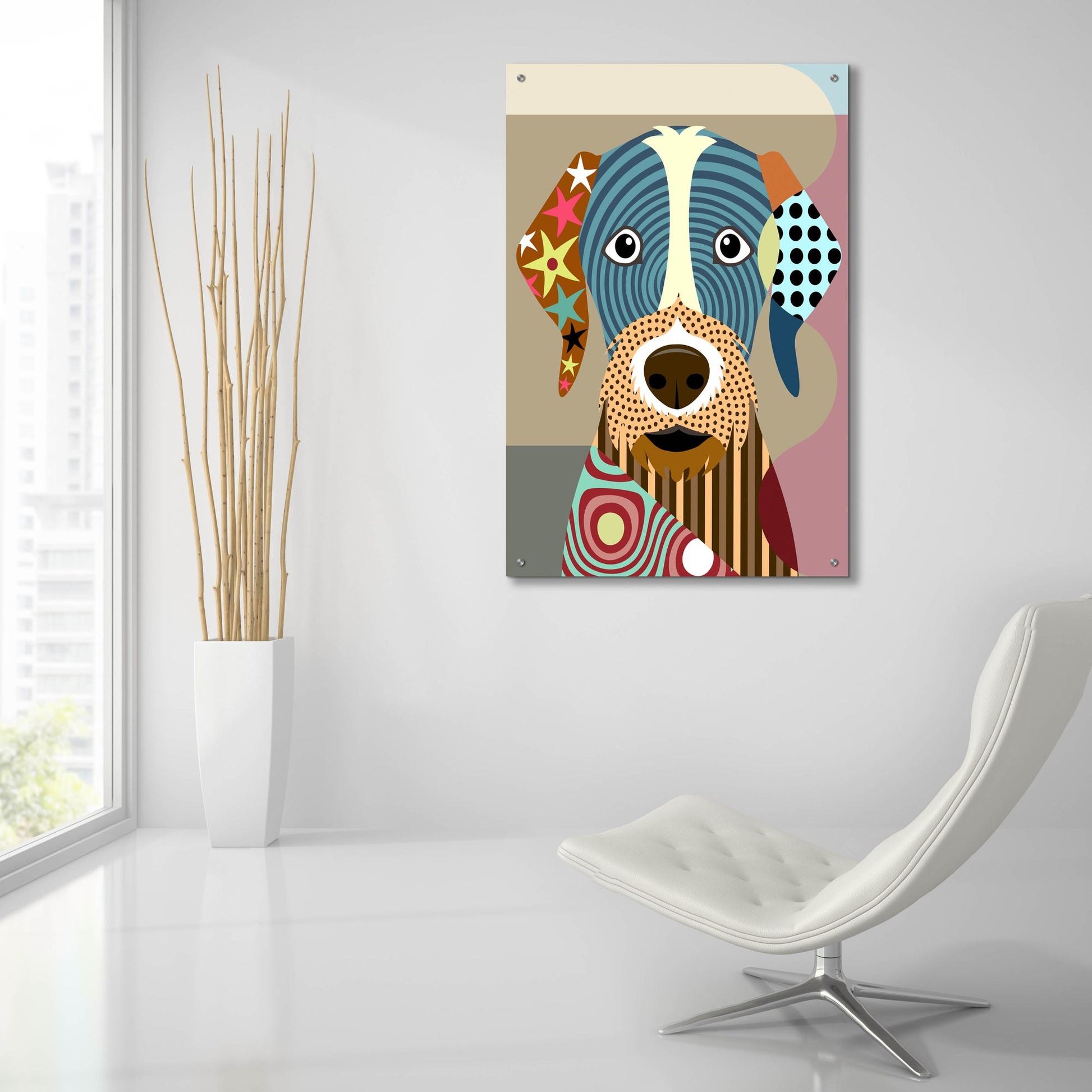 Epic Art 'German Wirehaired Pointer' by Lanre Adefioye, Acrylic Glass Wall Art,24x36