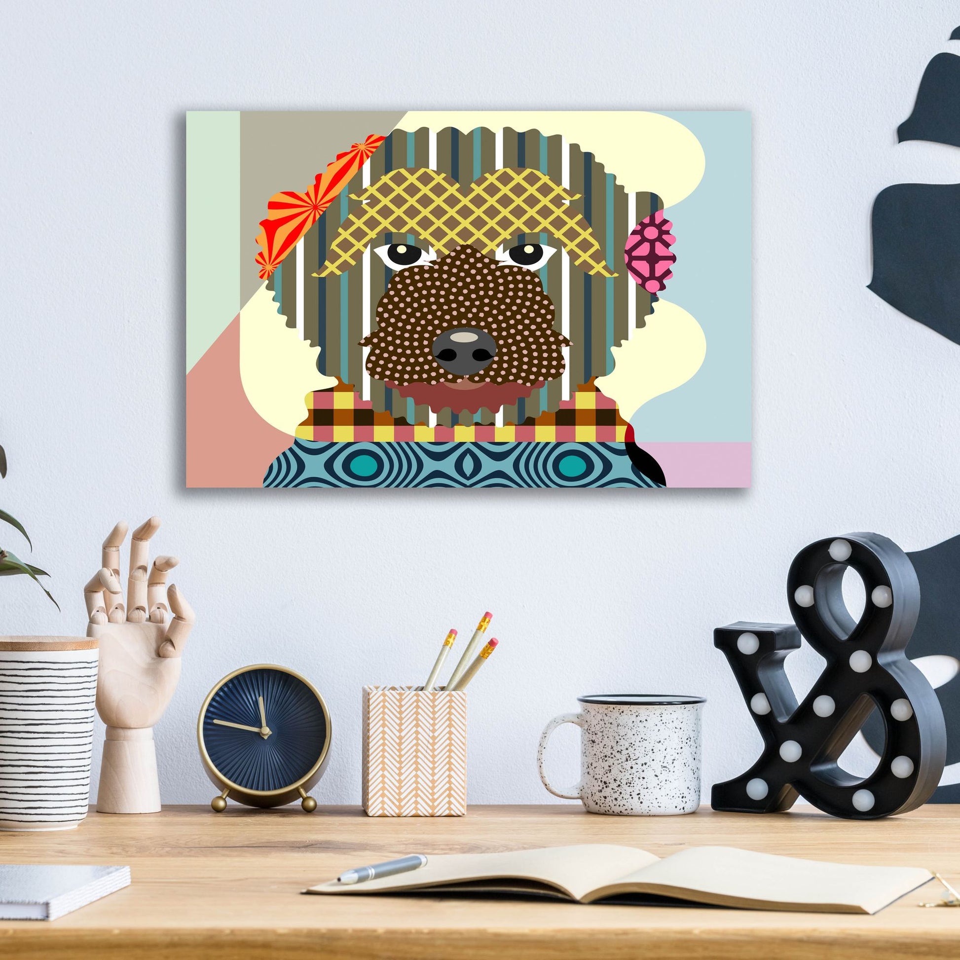 Epic Art 'Goldendoodle' by Lanre Adefioye, Acrylic Glass Wall Art,16x12