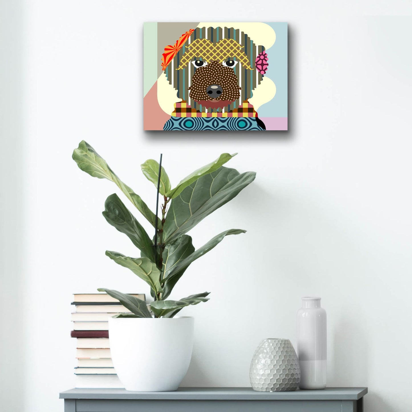 Epic Art 'Goldendoodle' by Lanre Adefioye, Acrylic Glass Wall Art,16x12