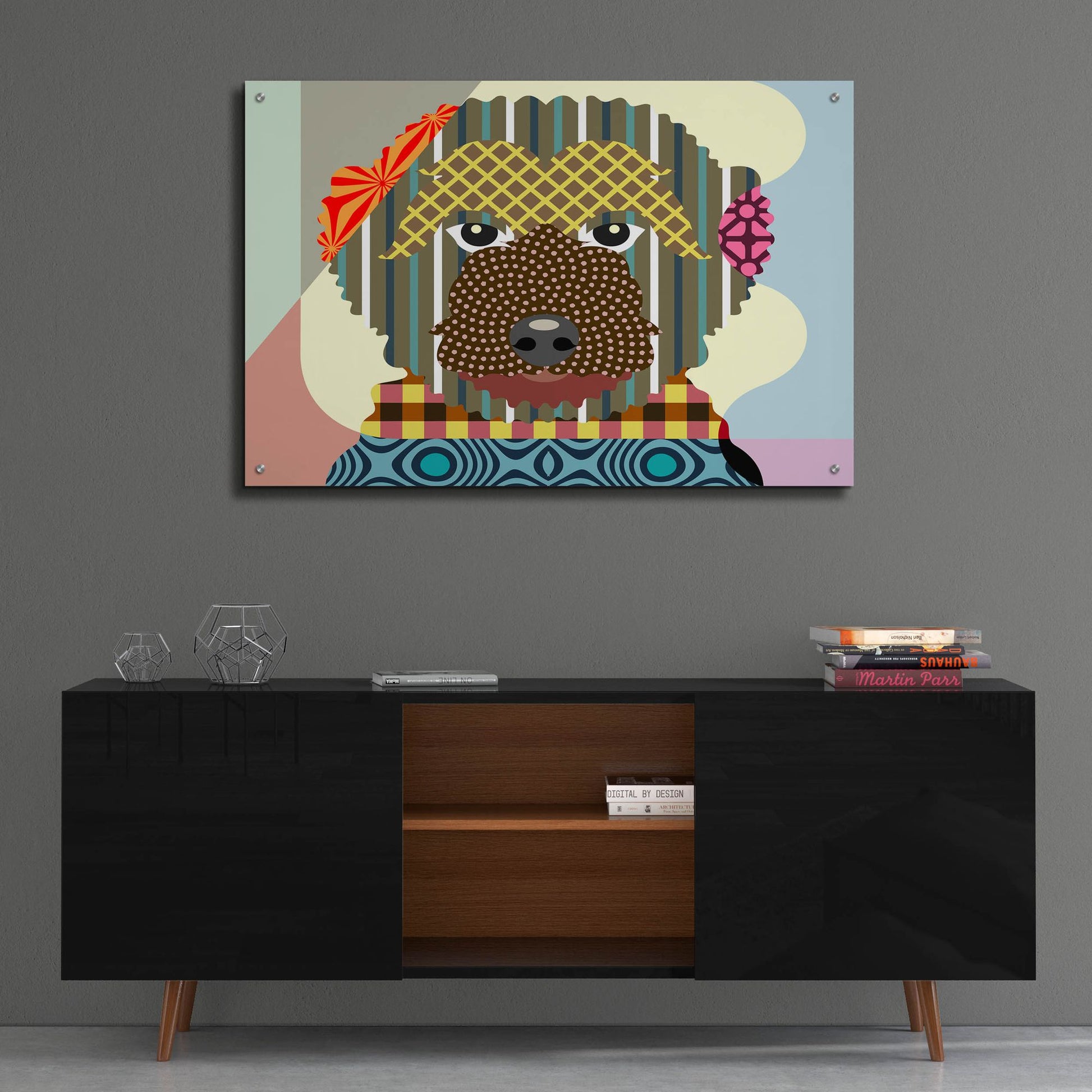 Epic Art 'Goldendoodle' by Lanre Adefioye, Acrylic Glass Wall Art,36x24