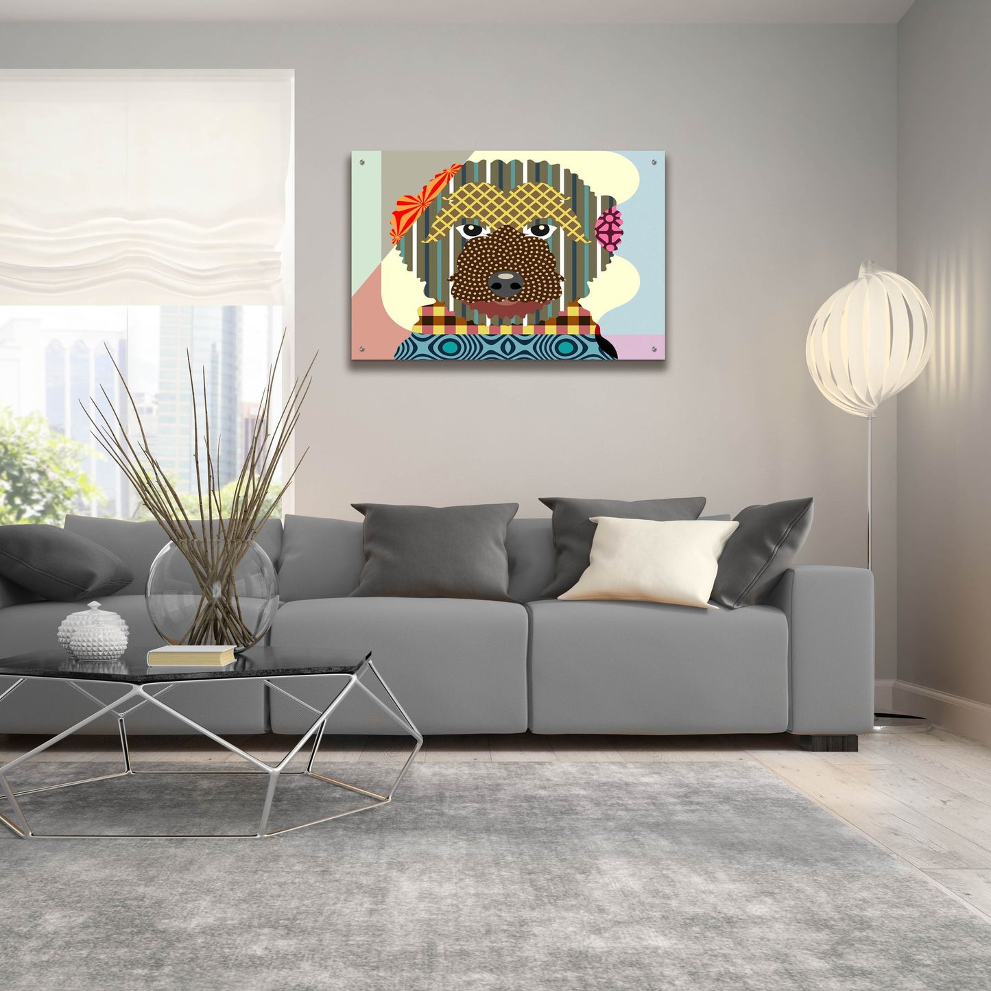 Epic Art 'Goldendoodle' by Lanre Adefioye, Acrylic Glass Wall Art,36x24