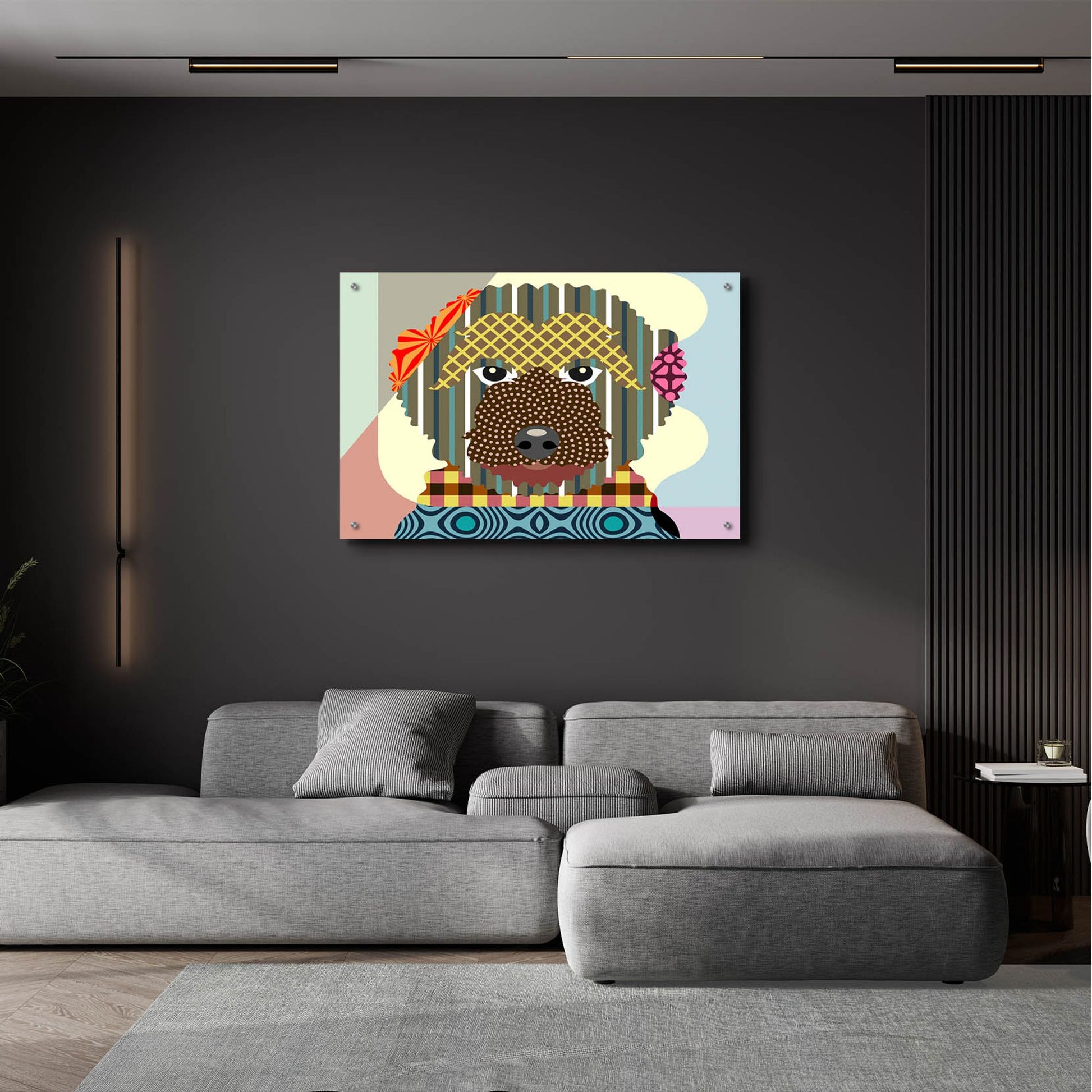 Epic Art 'Goldendoodle' by Lanre Adefioye, Acrylic Glass Wall Art,36x24