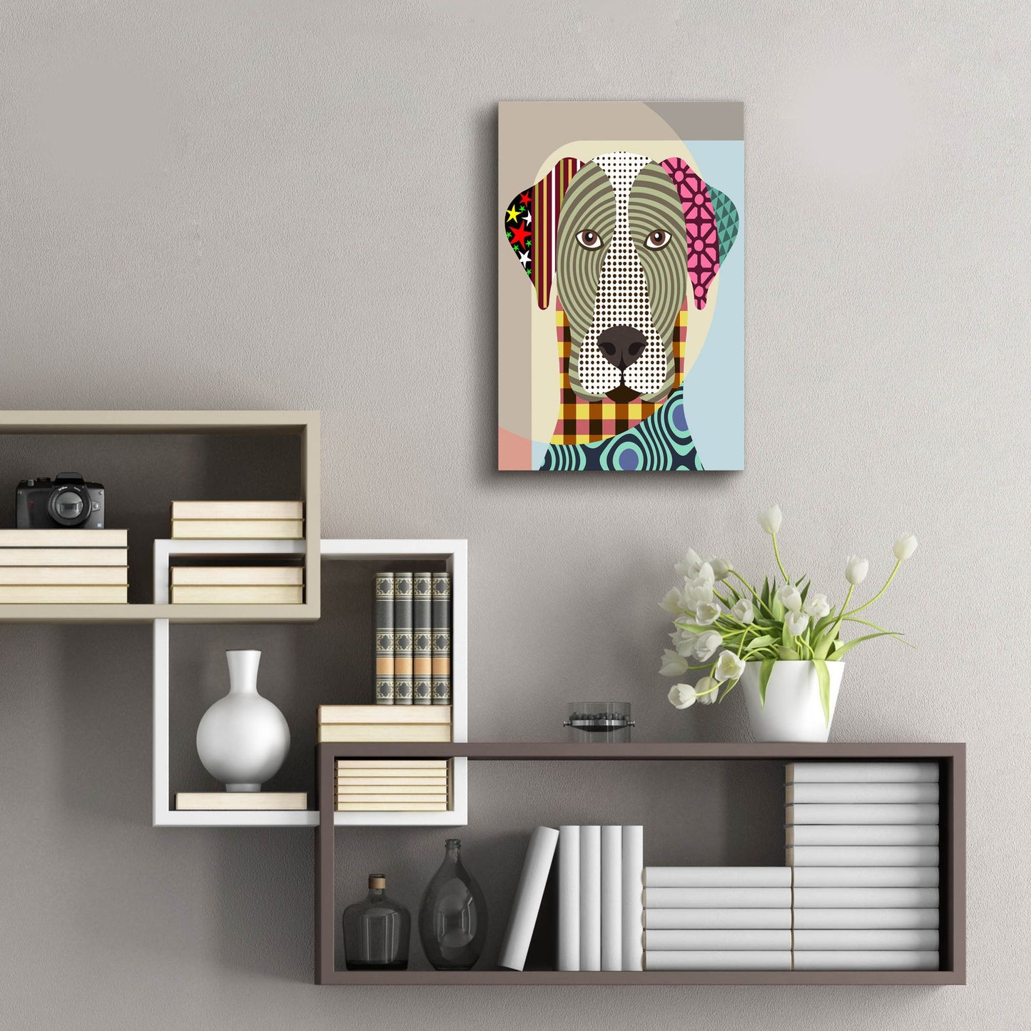 Epic Art 'Great Dane Dog' by Lanre Adefioye, Acrylic Glass Wall Art,16x24