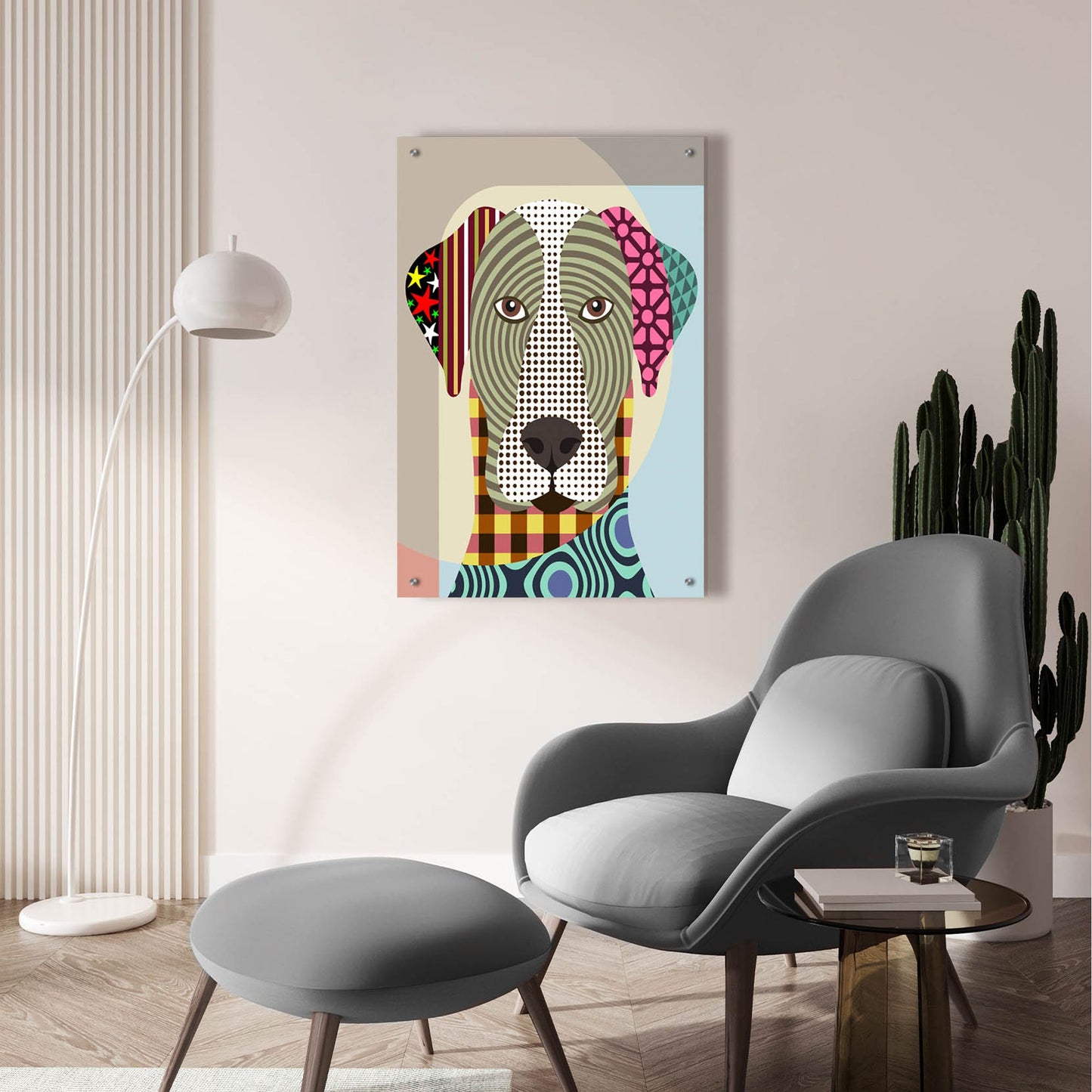 Epic Art 'Great Dane Dog' by Lanre Adefioye, Acrylic Glass Wall Art,24x36