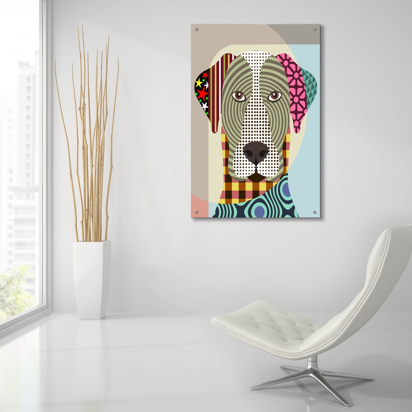 Epic Art 'Great Dane Dog' by Lanre Adefioye, Acrylic Glass Wall Art,24x36