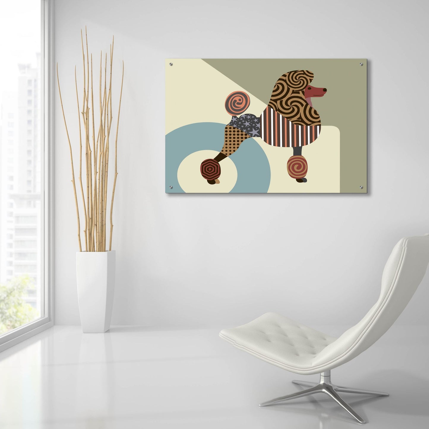 Epic Art 'Poodle Dog' by Lanre Adefioye, Acrylic Glass Wall Art,36x24