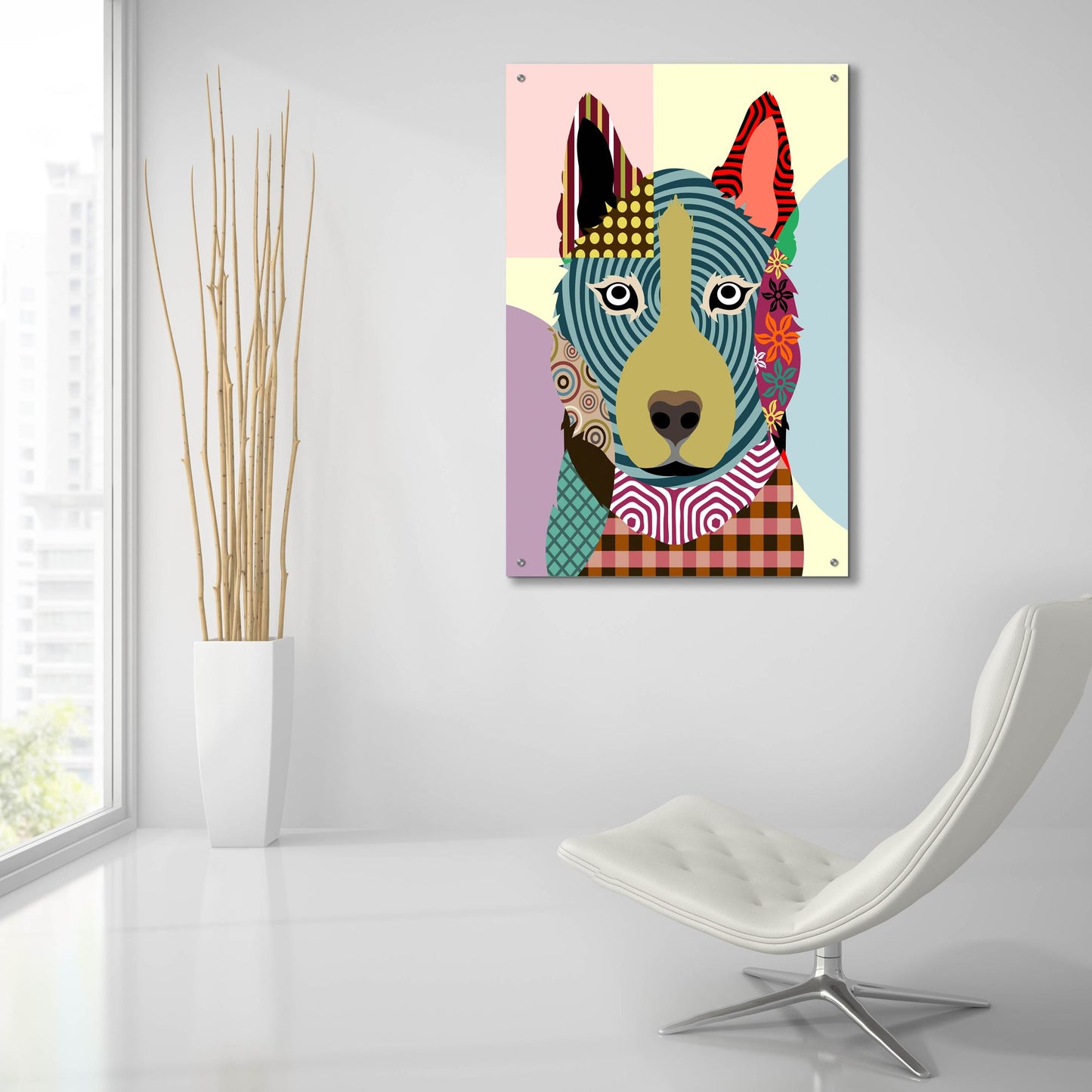 Epic Art 'Siberian Husky' by Lanre Adefioye, Acrylic Glass Wall Art,24x36