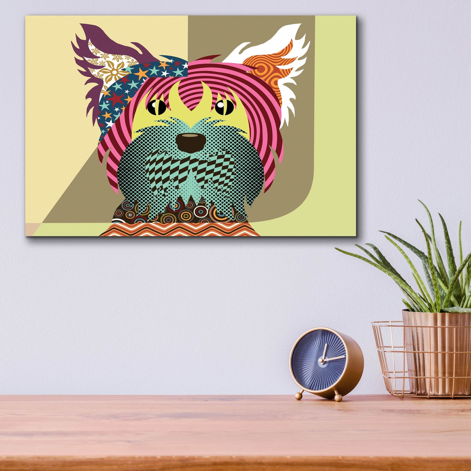 Epic Art 'Yorkshire Terrier Dog' by Lanre Adefioye, Acrylic Glass Wall Art,16x12