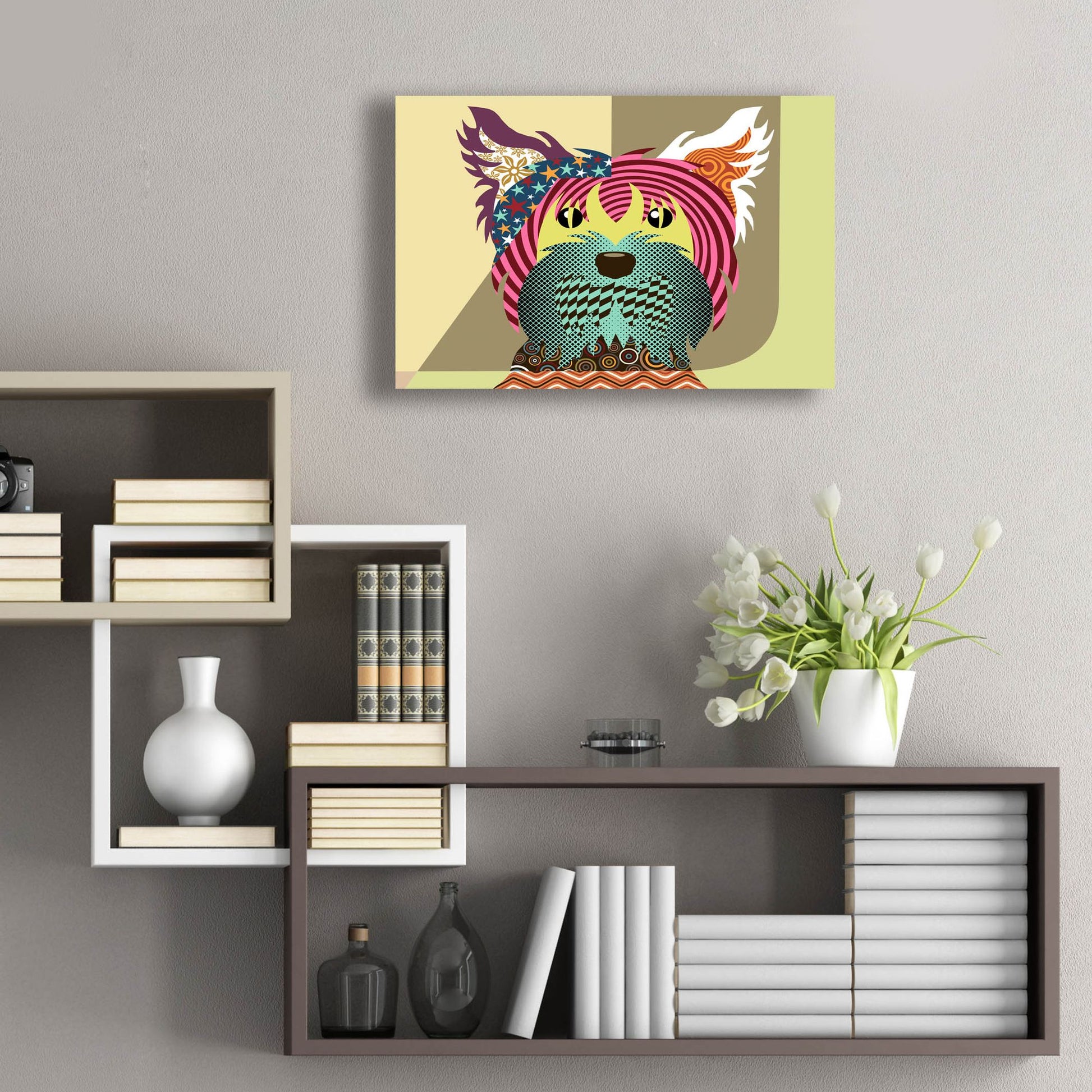 Epic Art 'Yorkshire Terrier Dog' by Lanre Adefioye, Acrylic Glass Wall Art,24x16