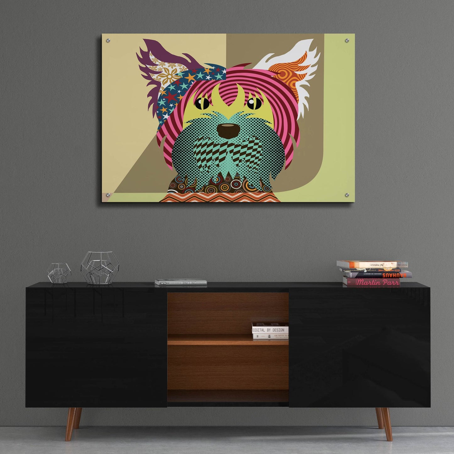 Epic Art 'Yorkshire Terrier Dog' by Lanre Adefioye, Acrylic Glass Wall Art,36x24