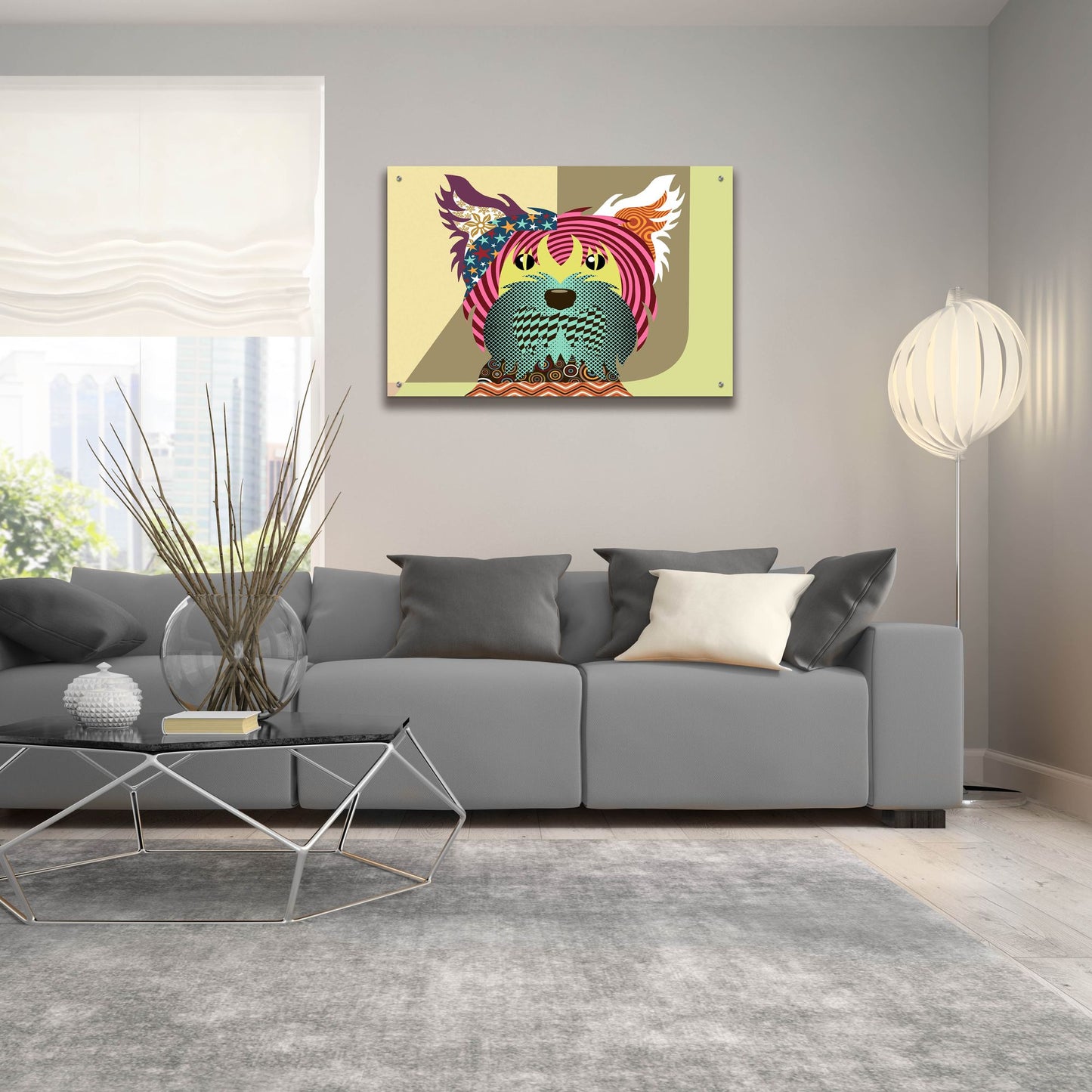 Epic Art 'Yorkshire Terrier Dog' by Lanre Adefioye, Acrylic Glass Wall Art,36x24