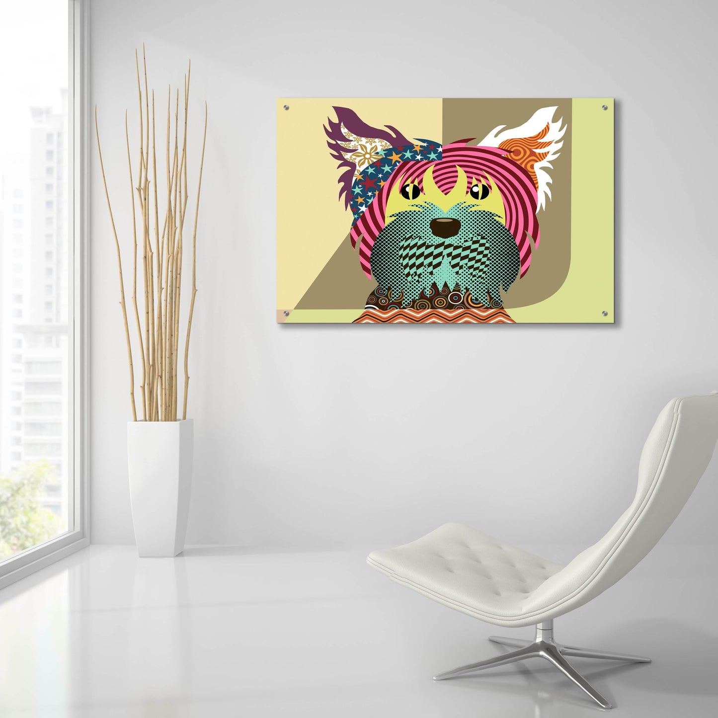 Epic Art 'Yorkshire Terrier Dog' by Lanre Adefioye, Acrylic Glass Wall Art,36x24