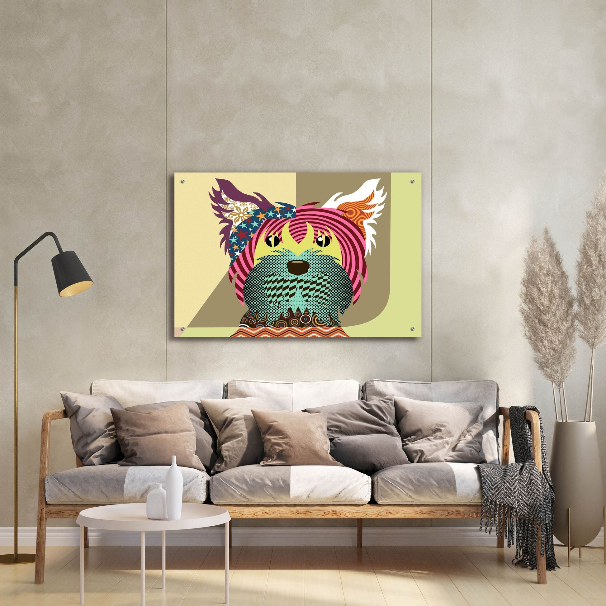 Epic Art 'Yorkshire Terrier Dog' by Lanre Adefioye, Acrylic Glass Wall Art,36x24