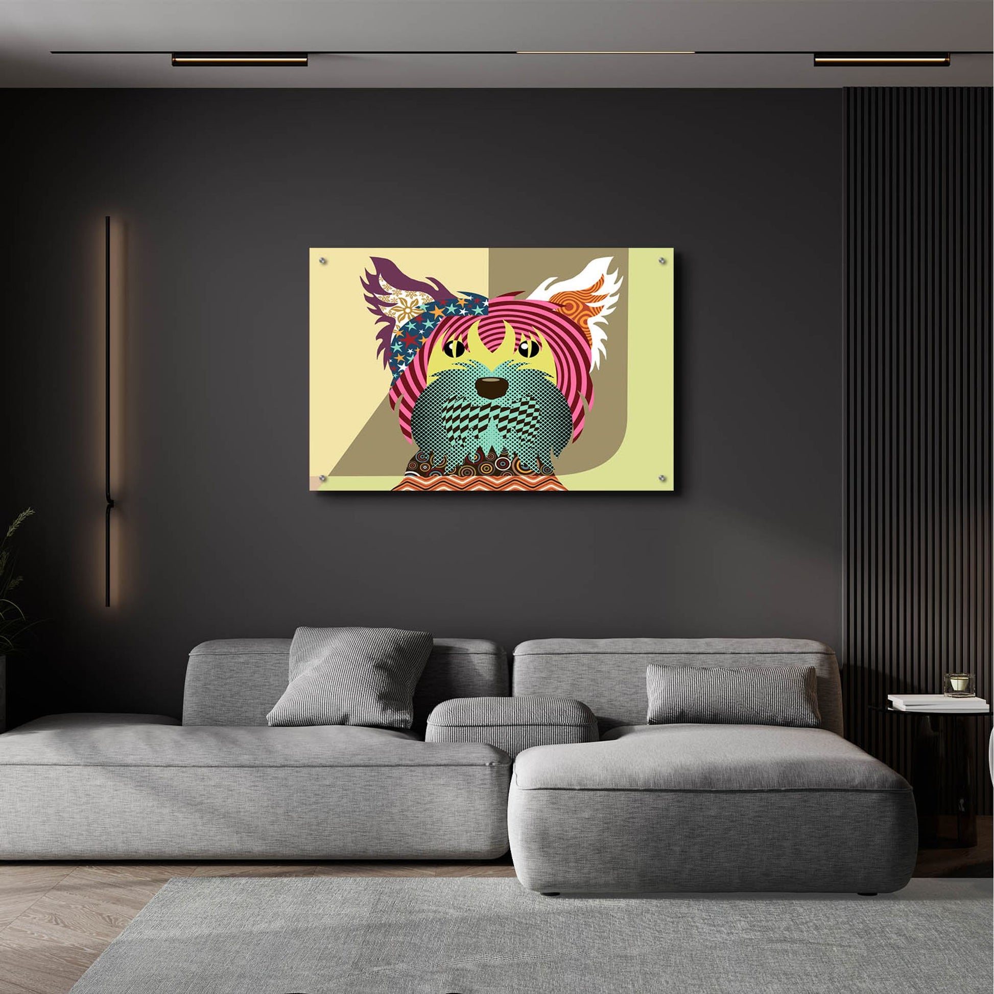 Epic Art 'Yorkshire Terrier Dog' by Lanre Adefioye, Acrylic Glass Wall Art,36x24