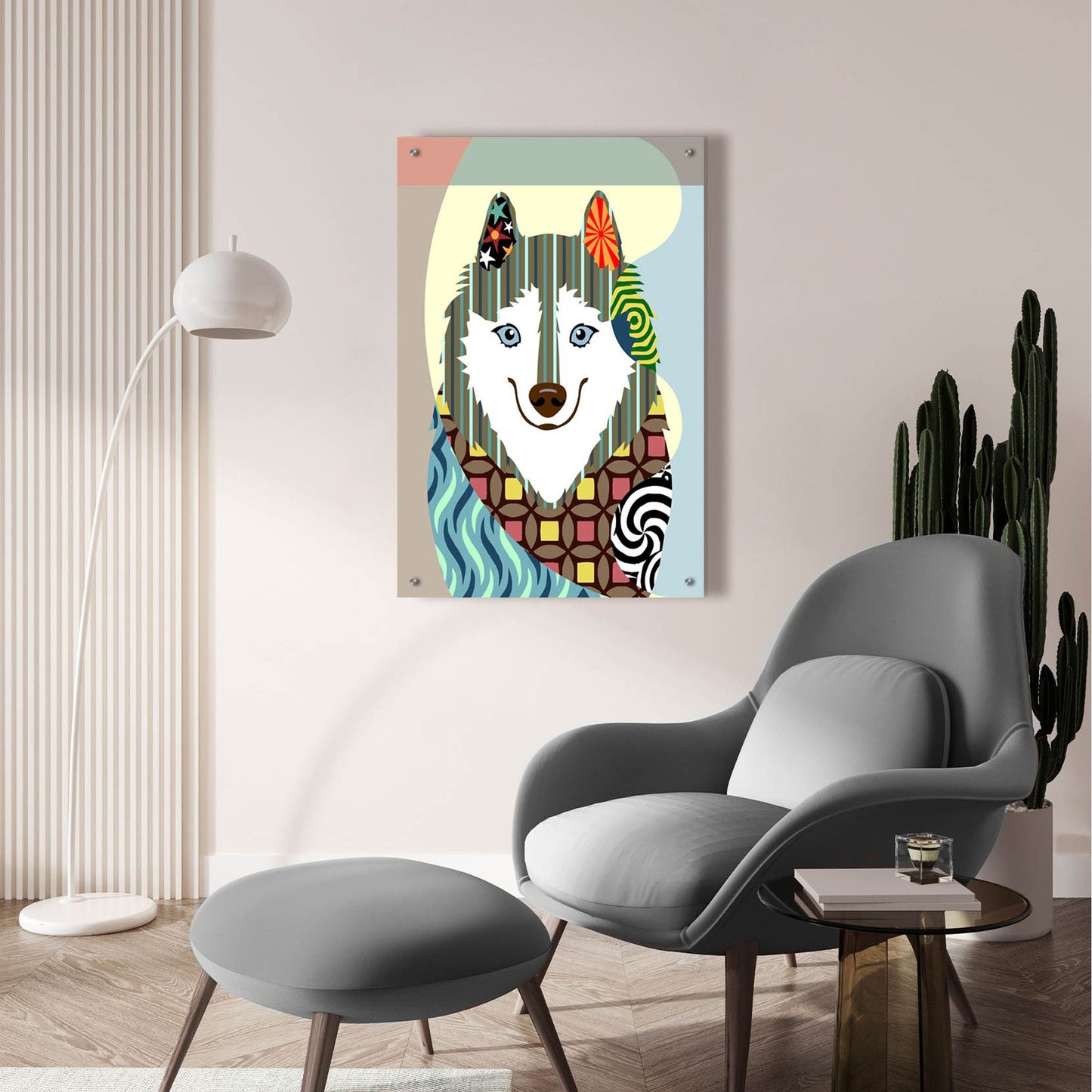 Epic Art 'American Eskimo' by Lanre Adefioye, Acrylic Glass Wall Art,24x36