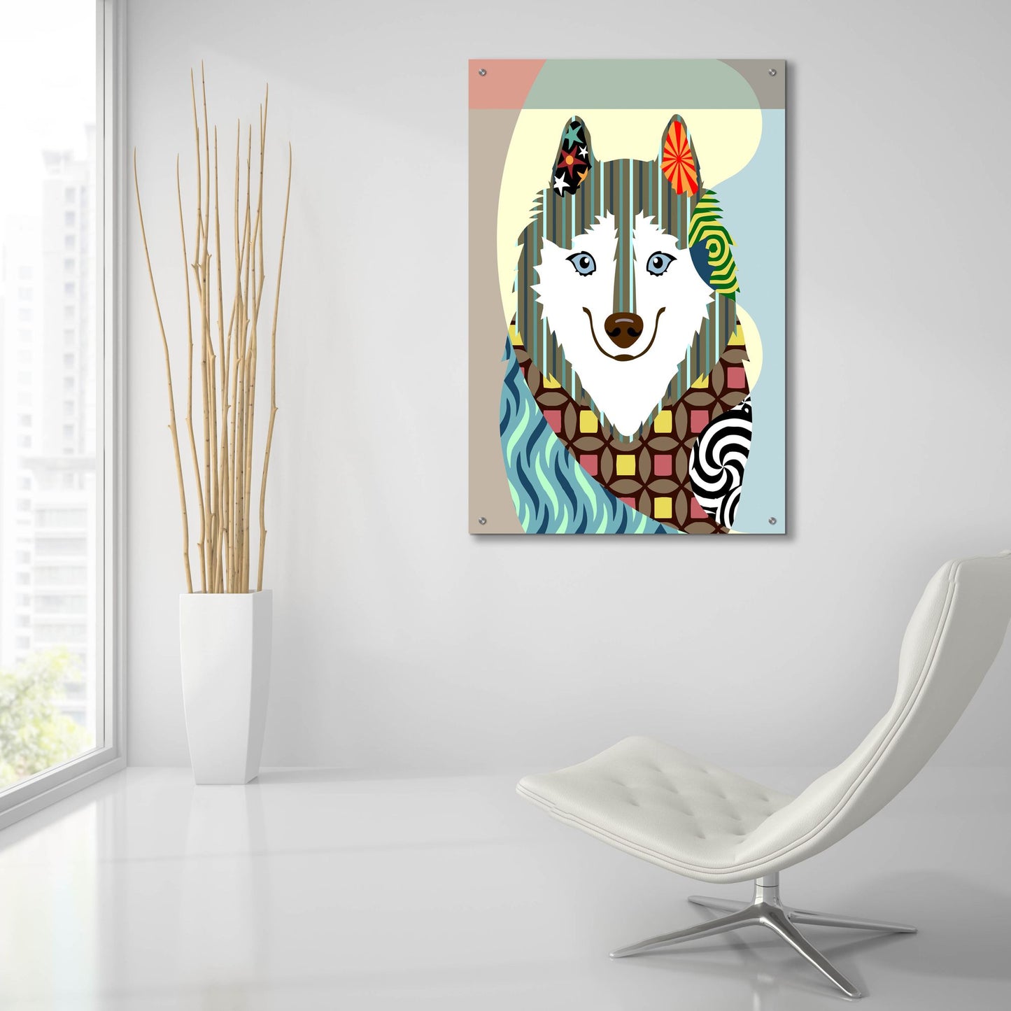 Epic Art 'American Eskimo' by Lanre Adefioye, Acrylic Glass Wall Art,24x36