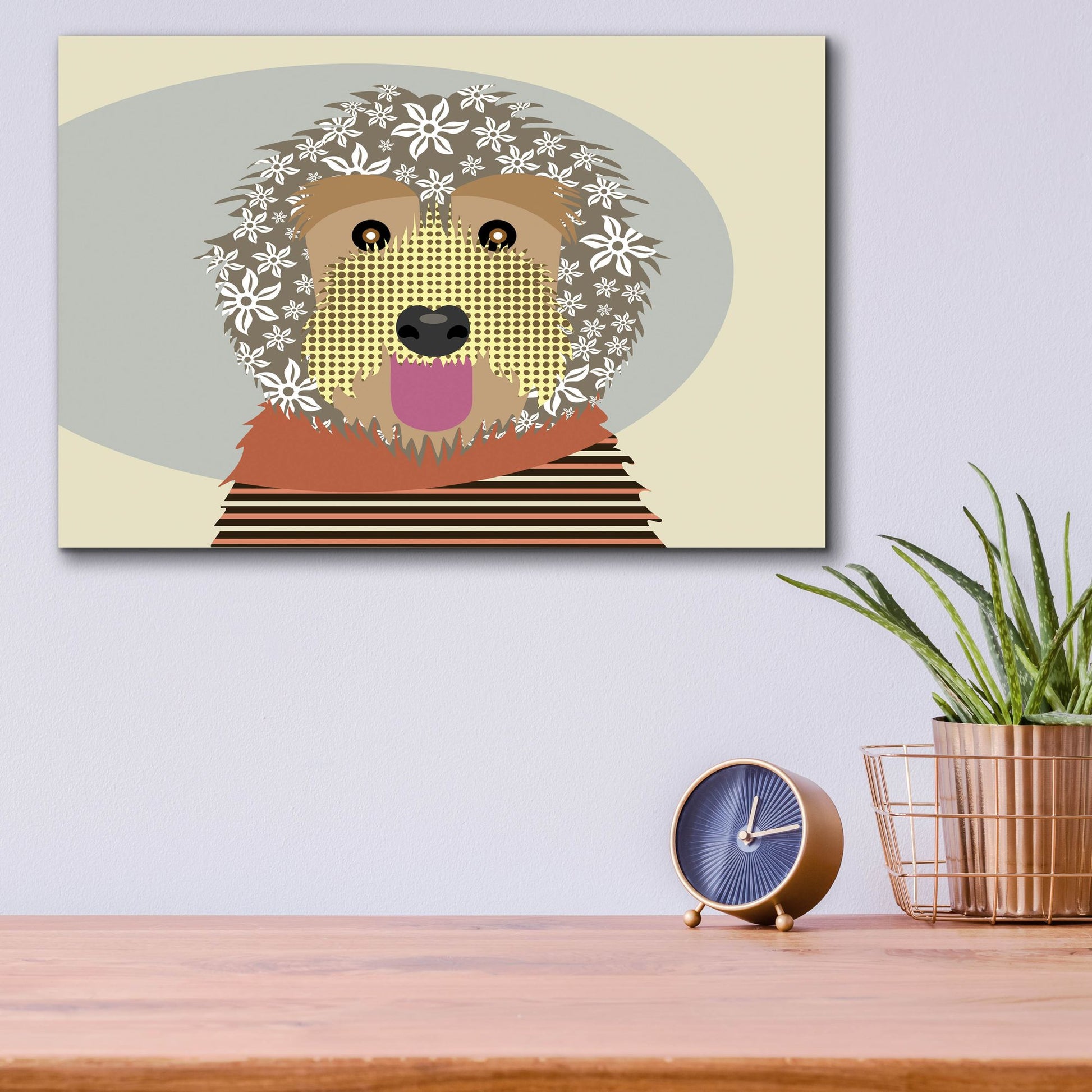 Epic Art 'Labradoodle' by Lanre Adefioye, Acrylic Glass Wall Art,16x12