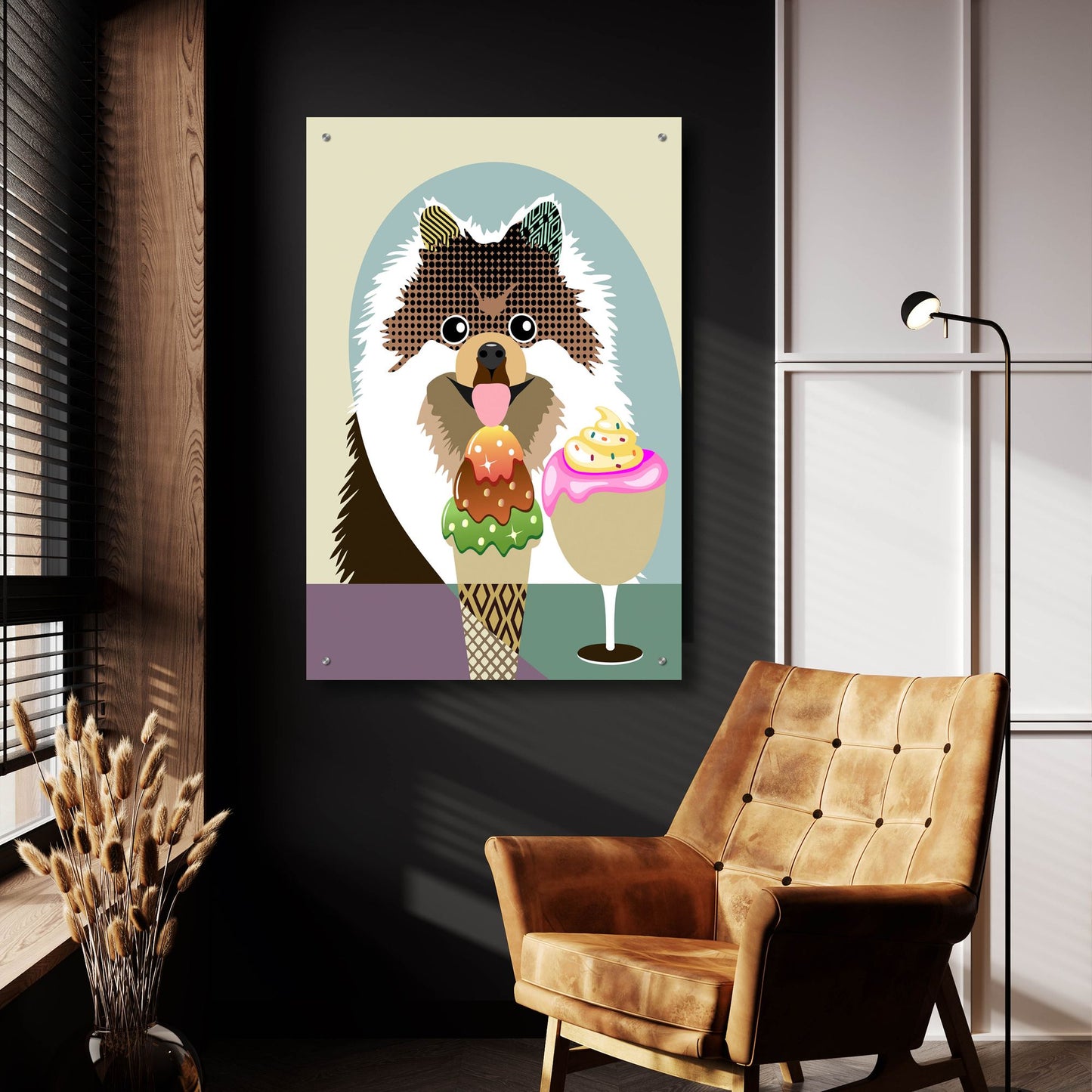 Epic Art 'Pomeranian' by Lanre Adefioye, Acrylic Glass Wall Art,24x36