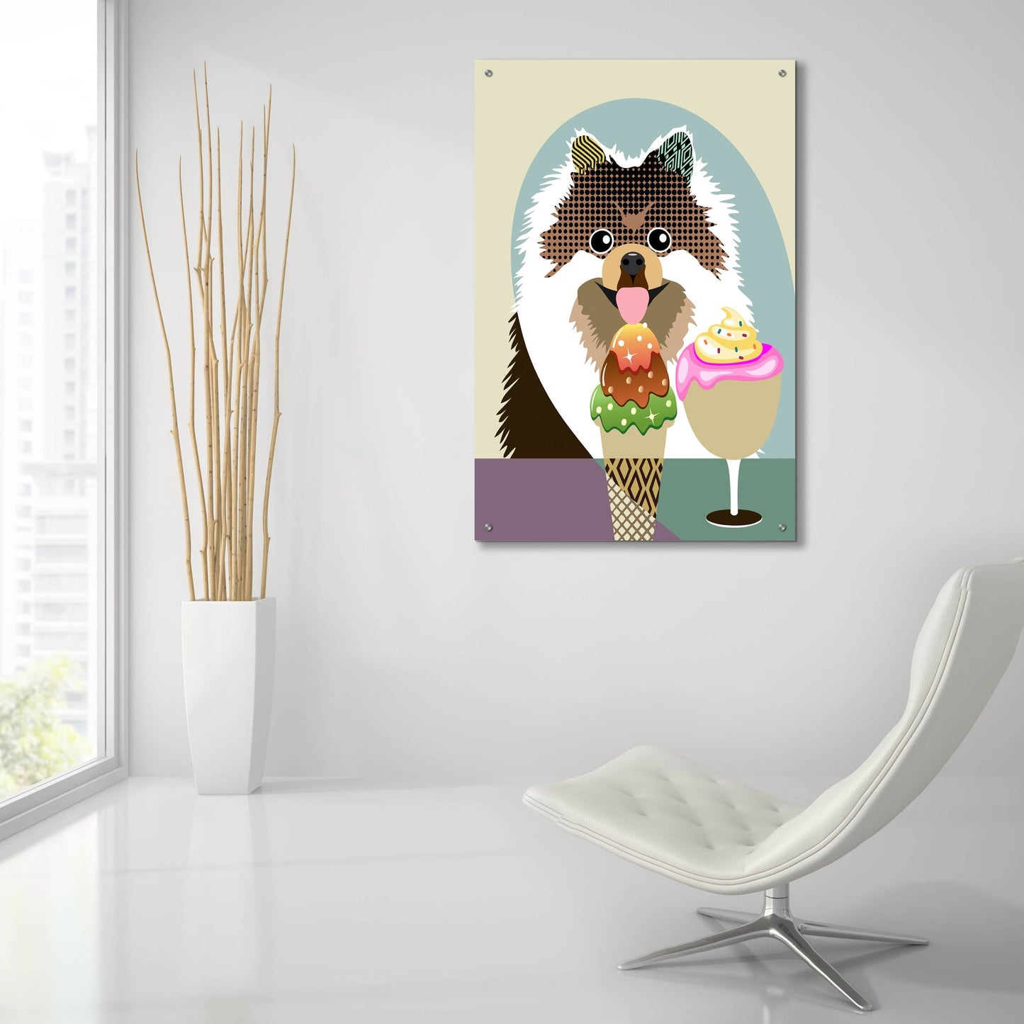 Epic Art 'Pomeranian' by Lanre Adefioye, Acrylic Glass Wall Art,24x36