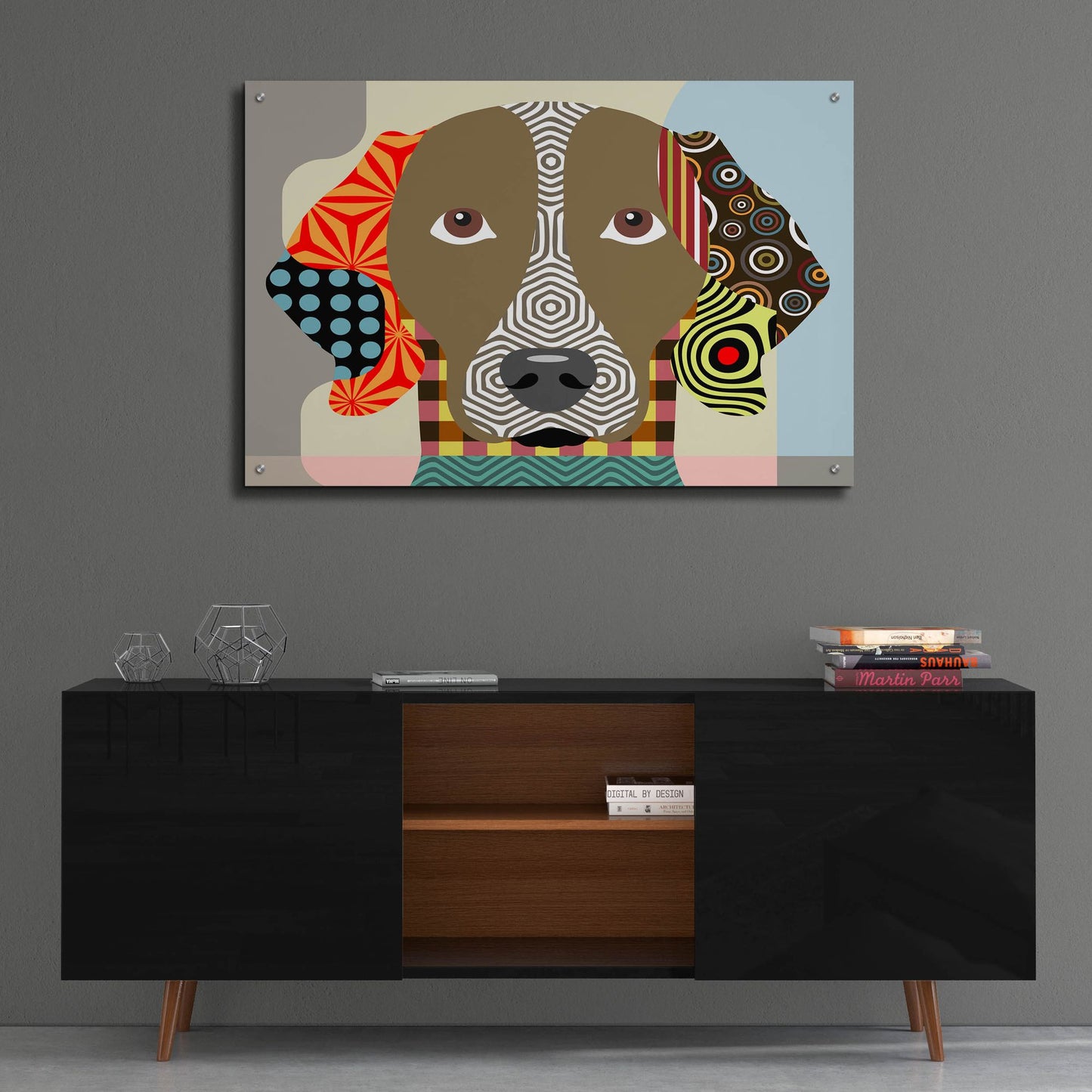 Epic Art 'Weimaraner' by Lanre Adefioye, Acrylic Glass Wall Art,36x24