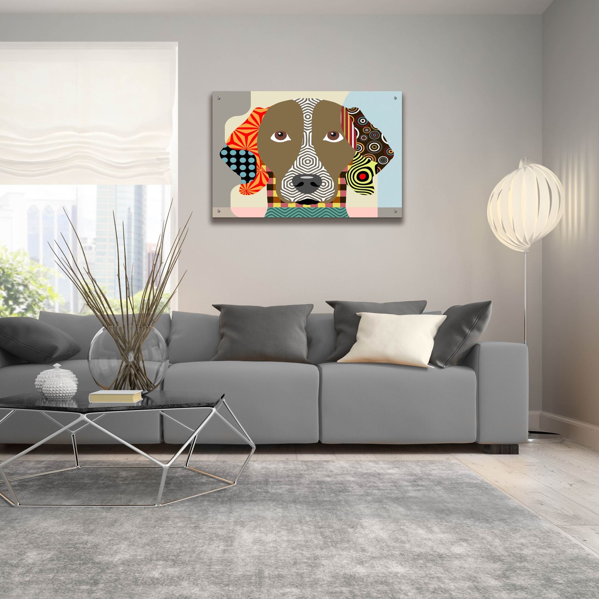 Epic Art 'Weimaraner' by Lanre Adefioye, Acrylic Glass Wall Art,36x24