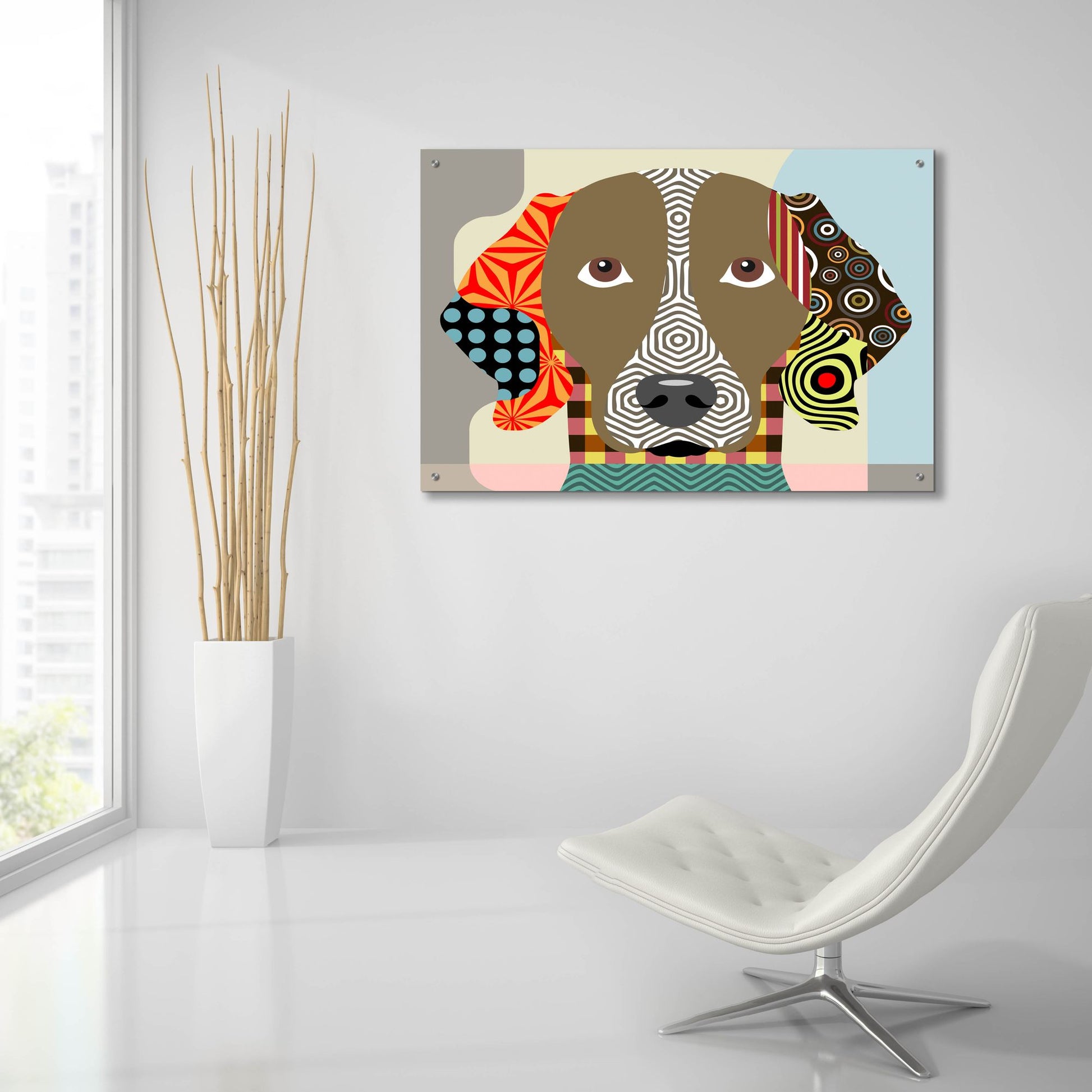 Epic Art 'Weimaraner' by Lanre Adefioye, Acrylic Glass Wall Art,36x24