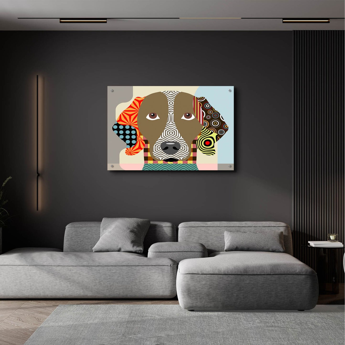 Epic Art 'Weimaraner' by Lanre Adefioye, Acrylic Glass Wall Art,36x24