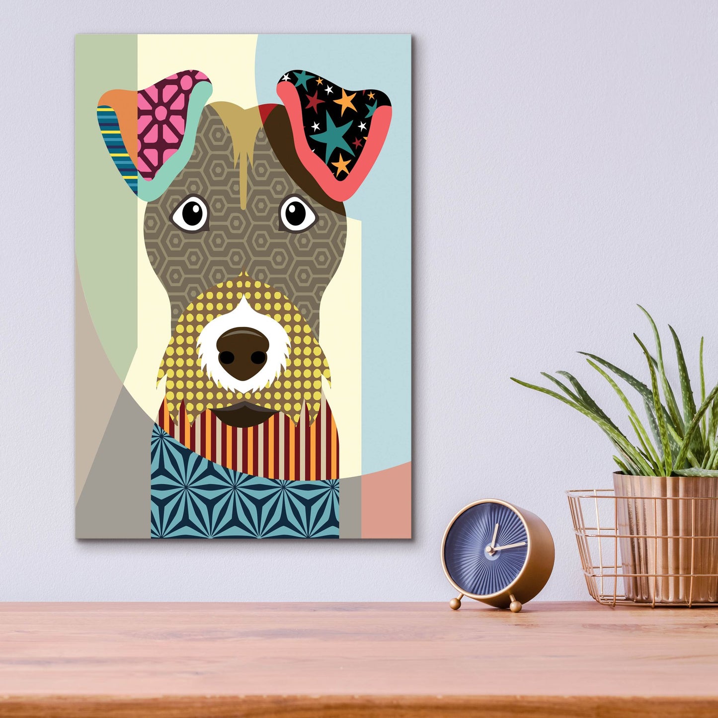 Epic Art 'Wire Fox Terrier' by Lanre Adefioye, Acrylic Glass Wall Art,12x16