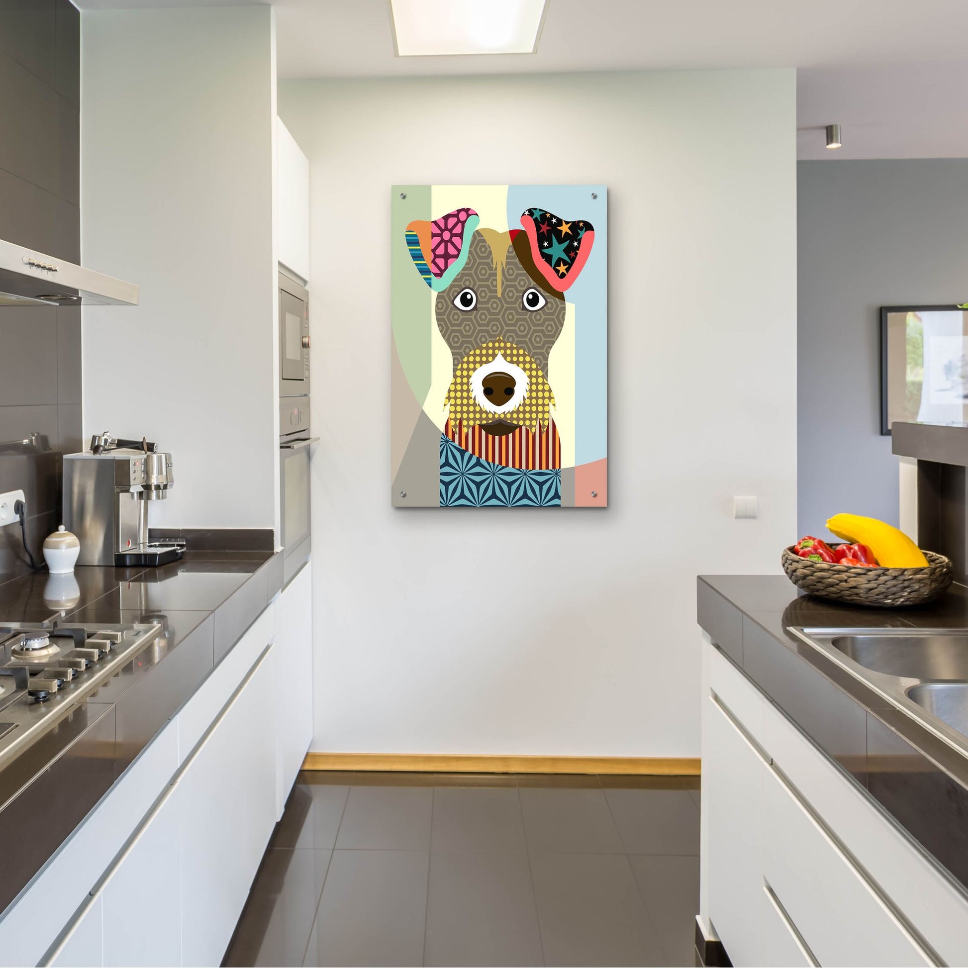 Epic Art 'Wire Fox Terrier' by Lanre Adefioye, Acrylic Glass Wall Art,24x36