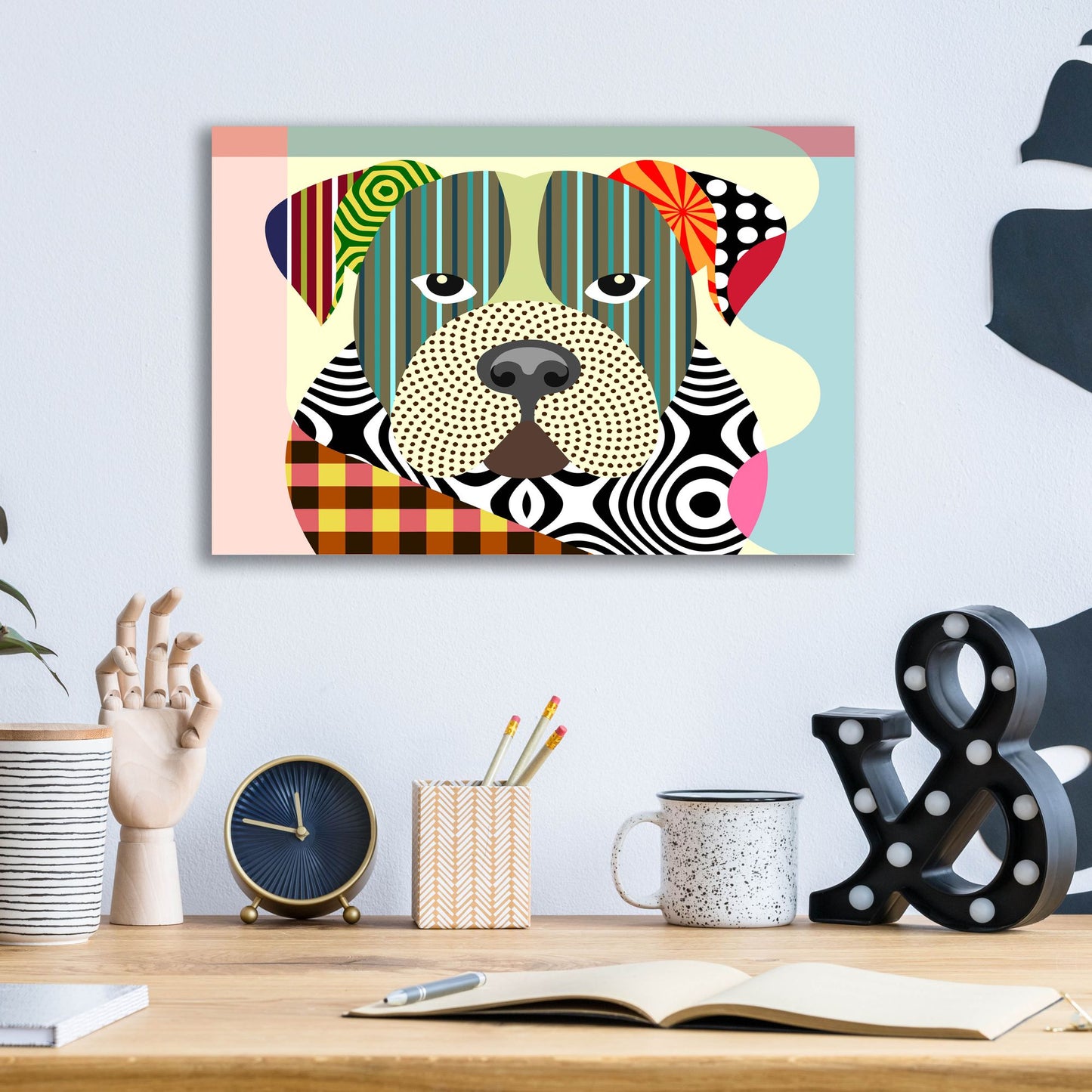 Epic Art 'American Bulldog' by Lanre Adefioye, Acrylic Glass Wall Art,16x12