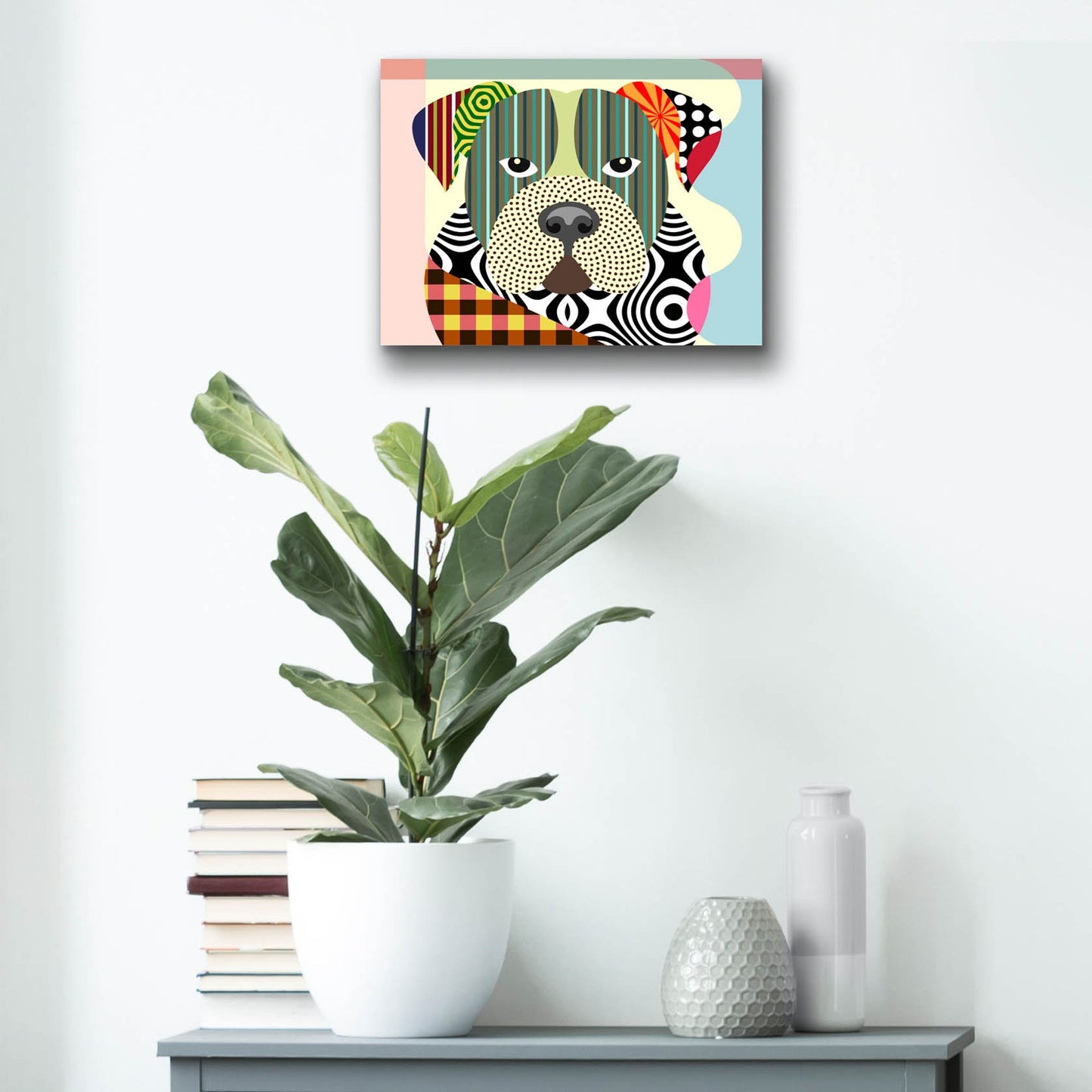 Epic Art 'American Bulldog' by Lanre Adefioye, Acrylic Glass Wall Art,16x12