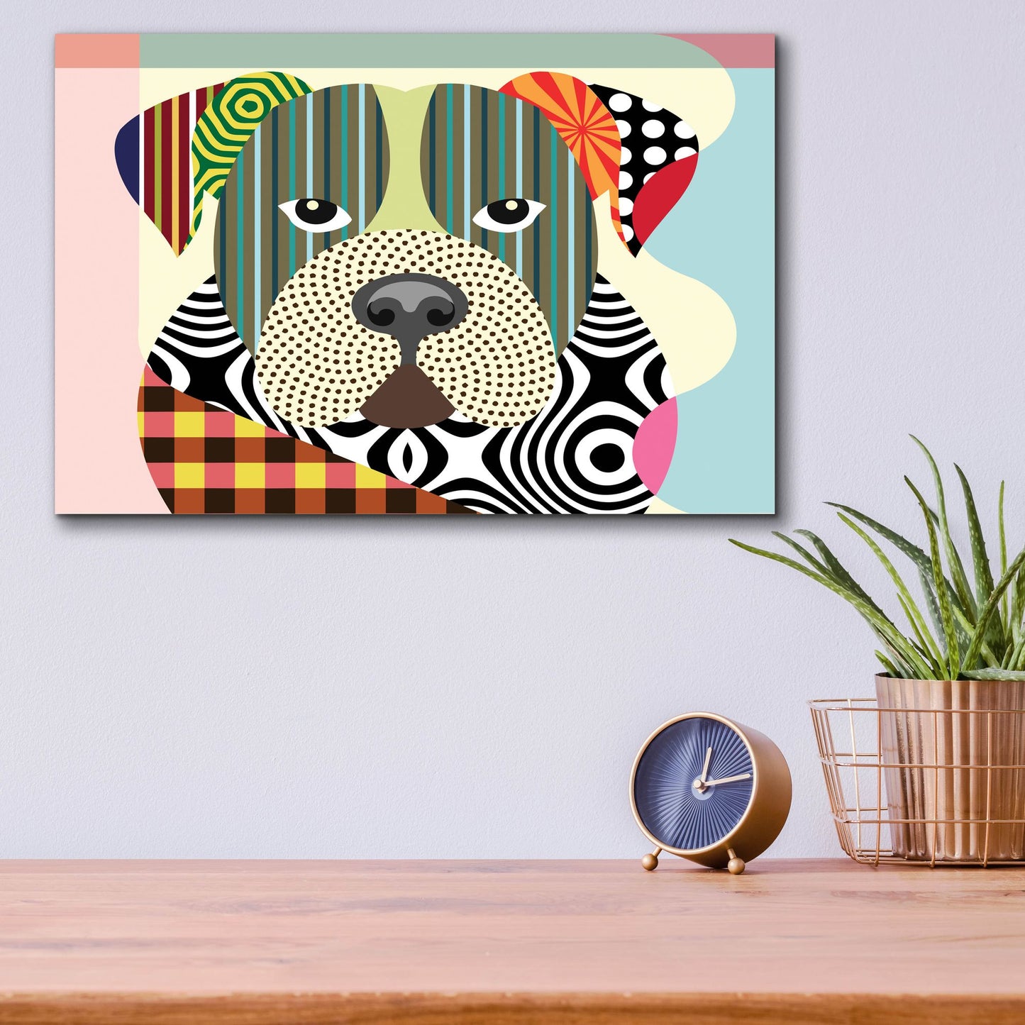 Epic Art 'American Bulldog' by Lanre Adefioye, Acrylic Glass Wall Art,16x12