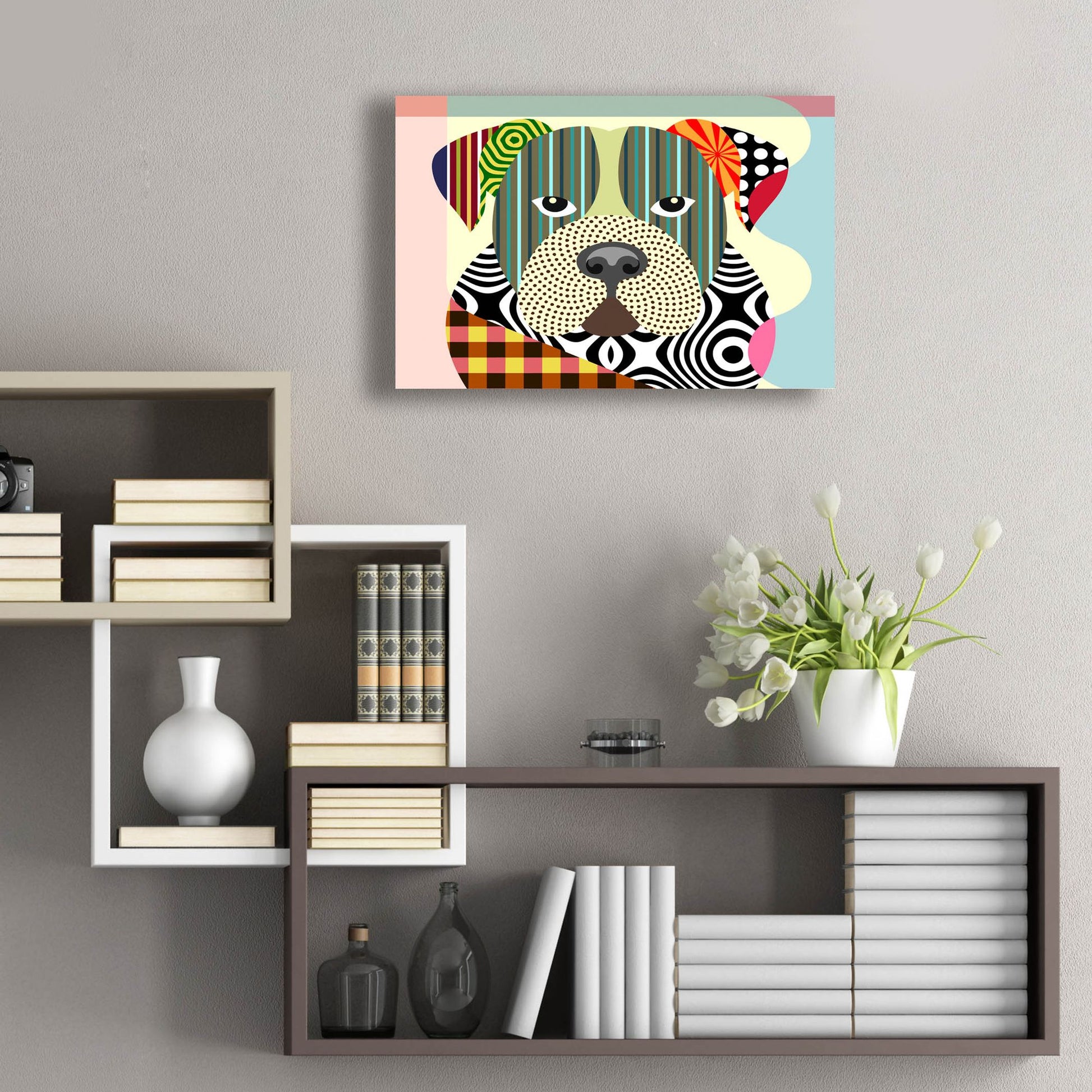 Epic Art 'American Bulldog' by Lanre Adefioye, Acrylic Glass Wall Art,24x16