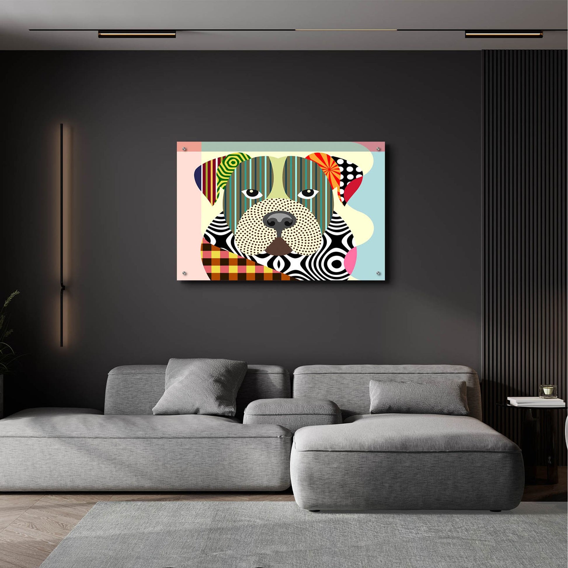 Epic Art 'American Bulldog' by Lanre Adefioye, Acrylic Glass Wall Art,36x24