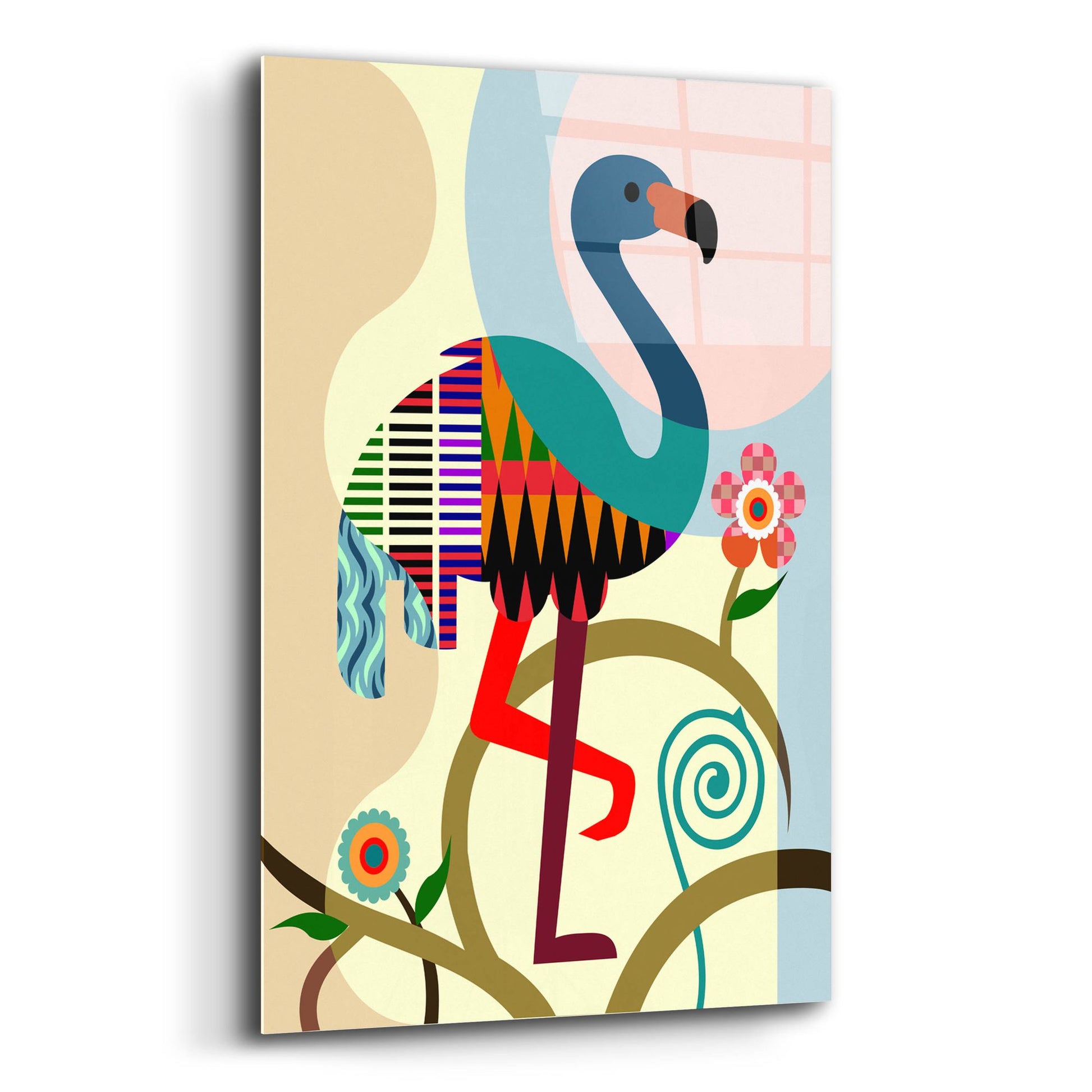 Epic Art 'American Flamingo' by Lanre Adefioye, Acrylic Glass Wall Art,12x16