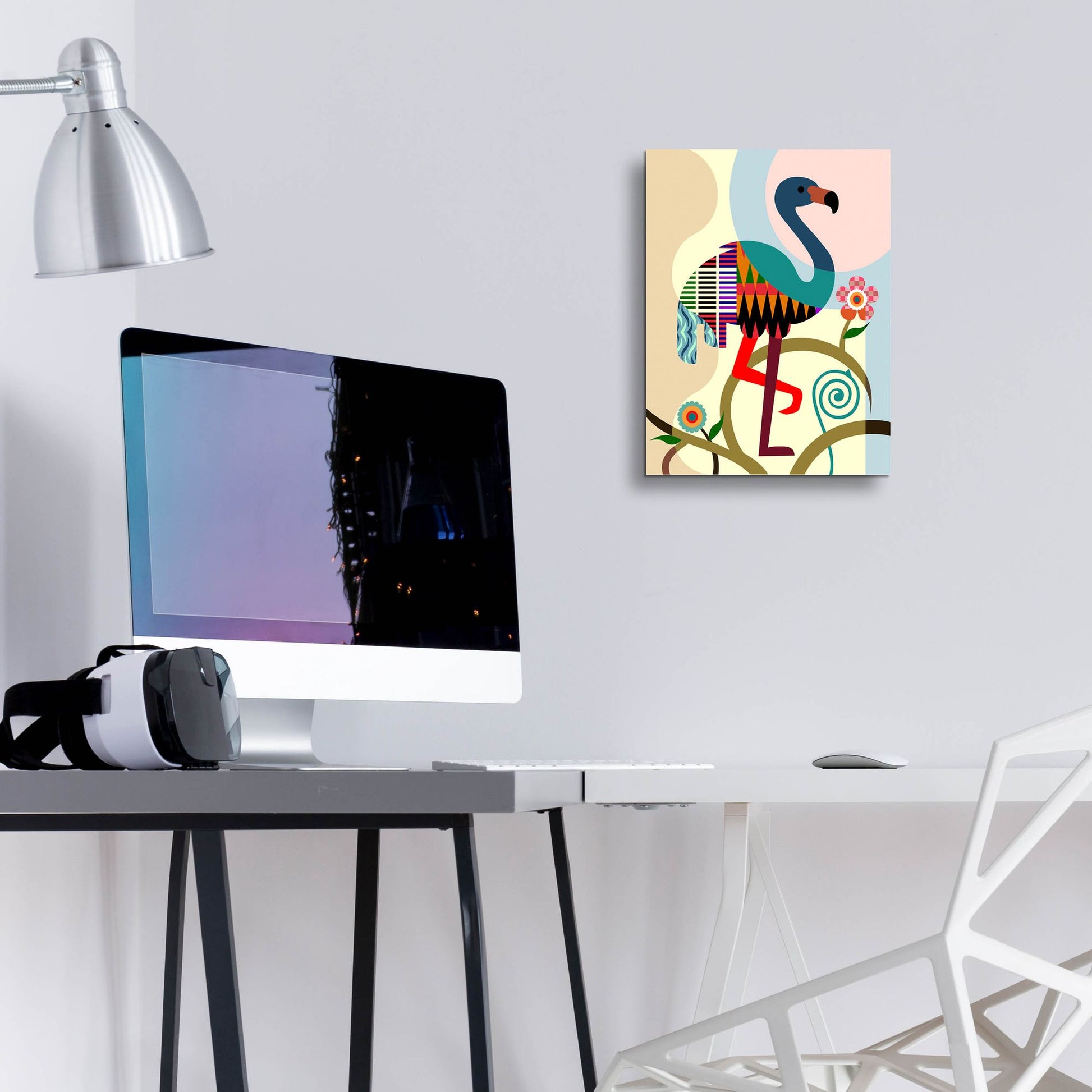 Epic Art 'American Flamingo' by Lanre Adefioye, Acrylic Glass Wall Art,12x16