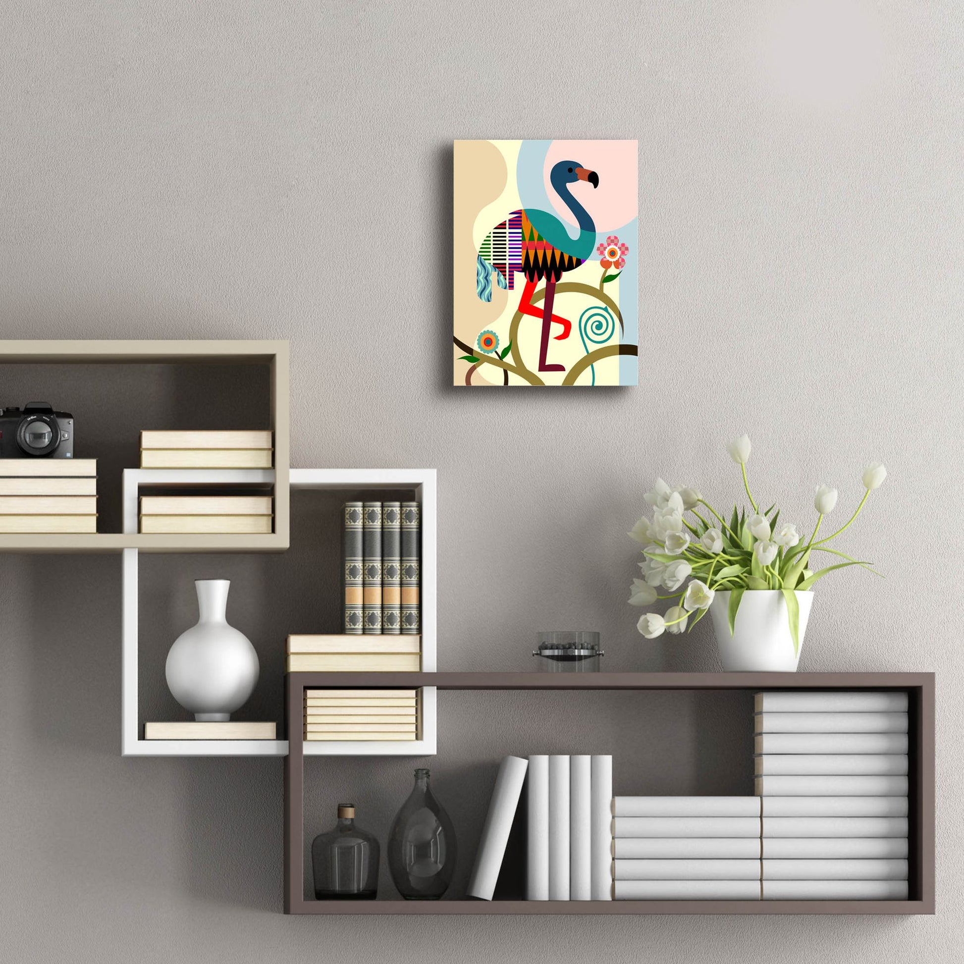 Epic Art 'American Flamingo' by Lanre Adefioye, Acrylic Glass Wall Art,12x16