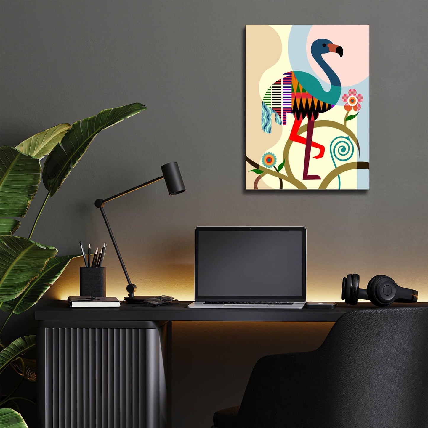 Epic Art 'American Flamingo' by Lanre Adefioye, Acrylic Glass Wall Art,12x16