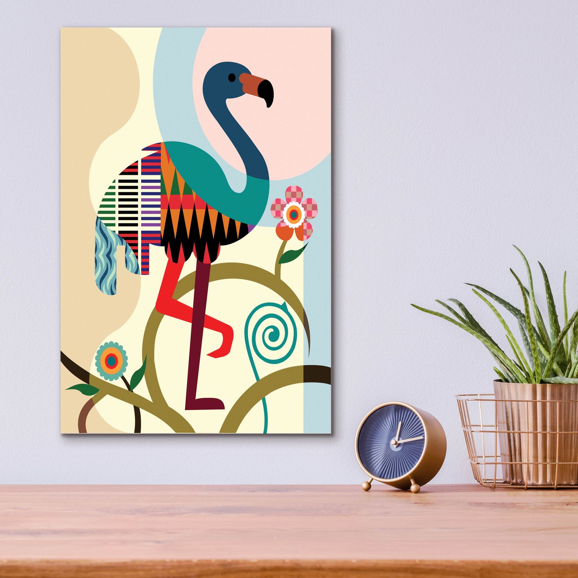 Epic Art 'American Flamingo' by Lanre Adefioye, Acrylic Glass Wall Art,12x16