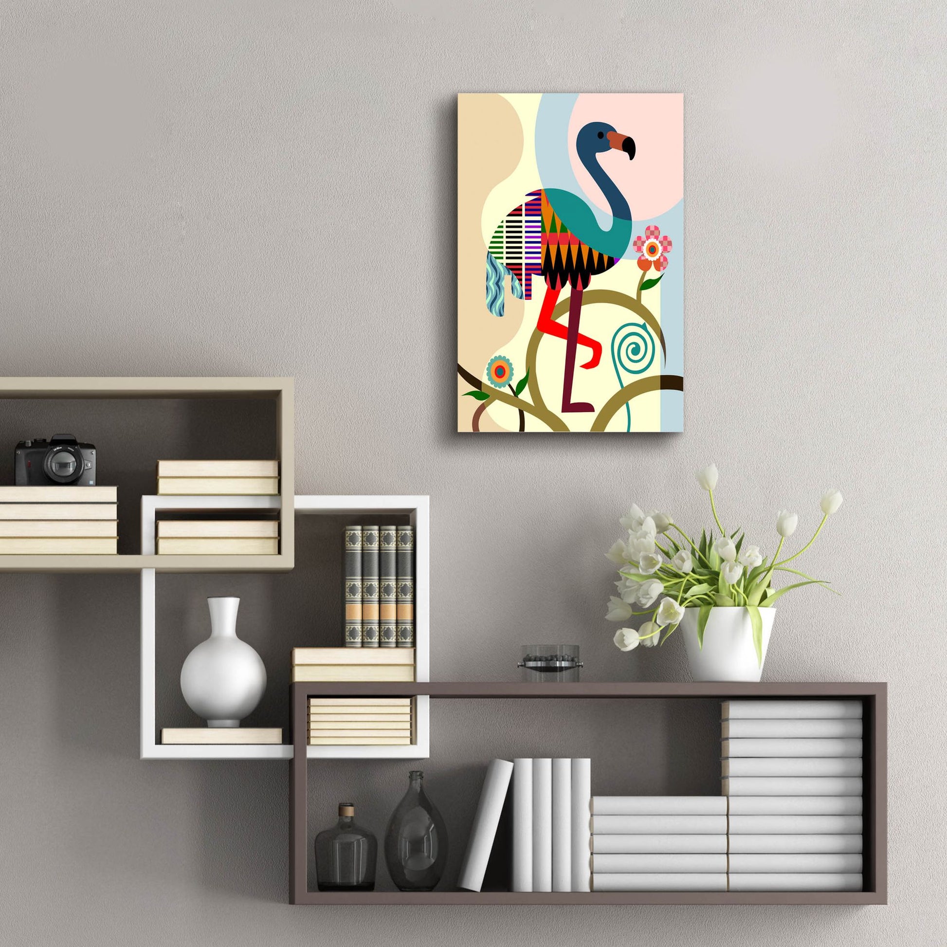 Epic Art 'American Flamingo' by Lanre Adefioye, Acrylic Glass Wall Art,16x24