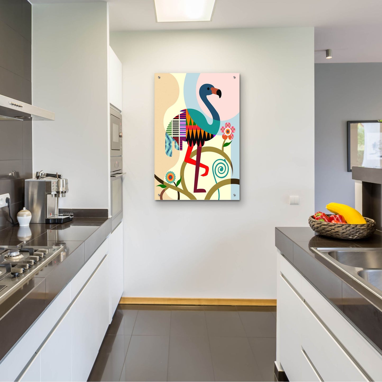 Epic Art 'American Flamingo' by Lanre Adefioye, Acrylic Glass Wall Art,24x36