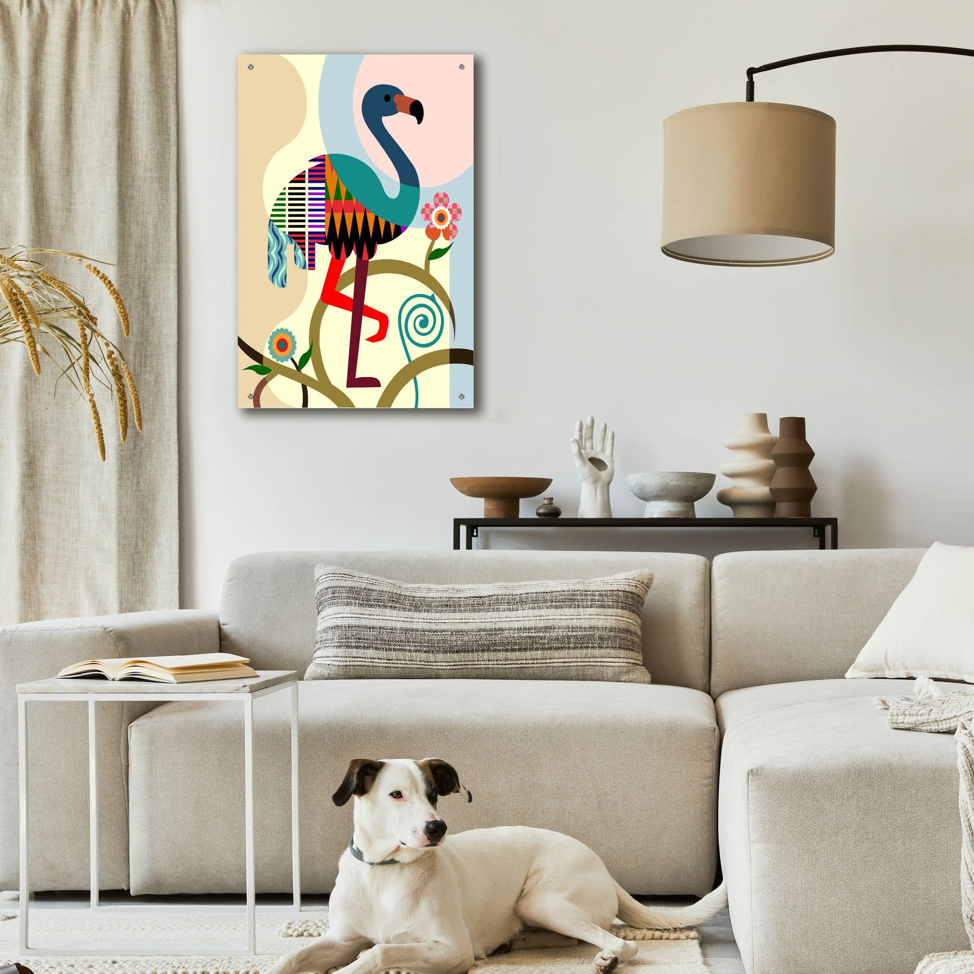 Epic Art 'American Flamingo' by Lanre Adefioye, Acrylic Glass Wall Art,24x36